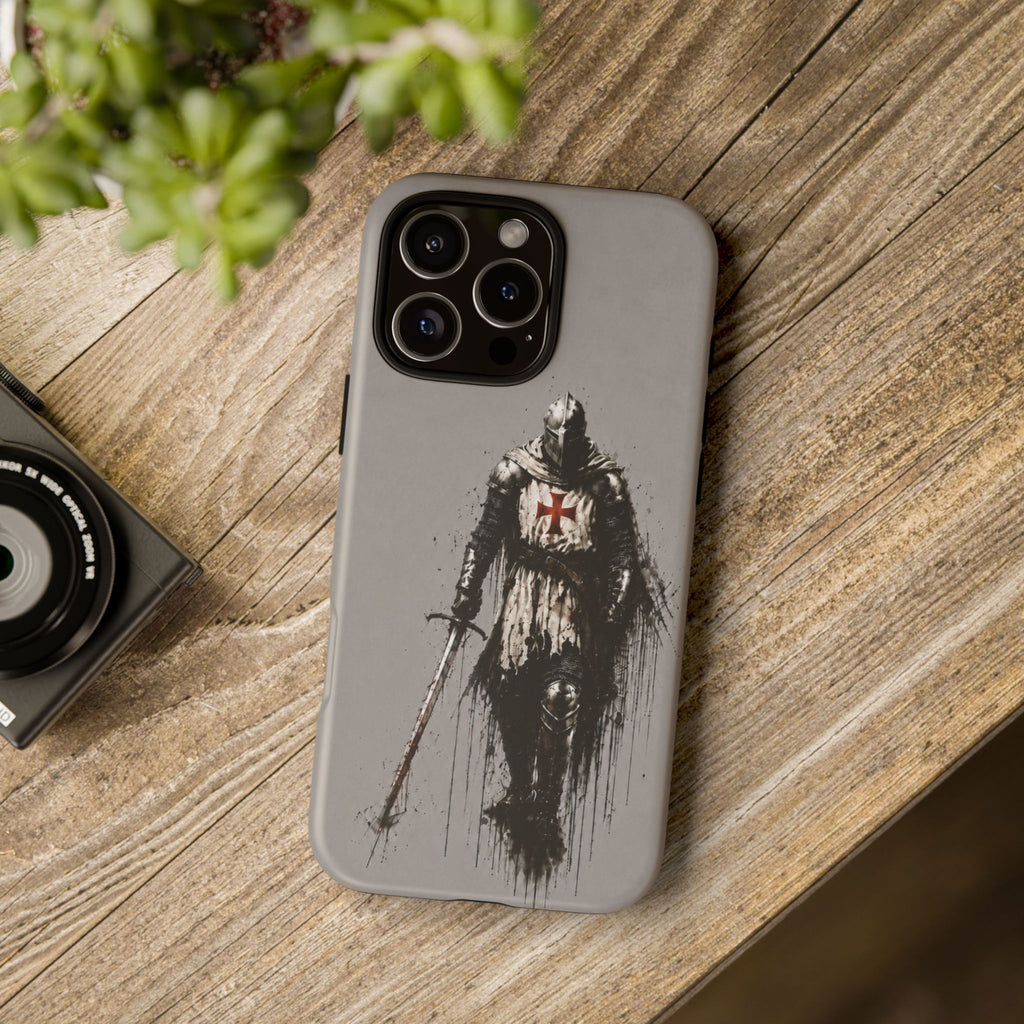 Knight Of The Templar Order Phone Case | Stone Grey
