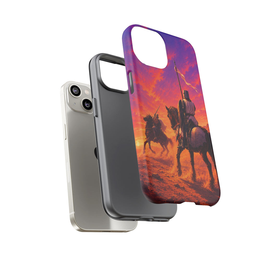 Medieval Knights Sunset Phone Case | Armor Cavalry Phone Case