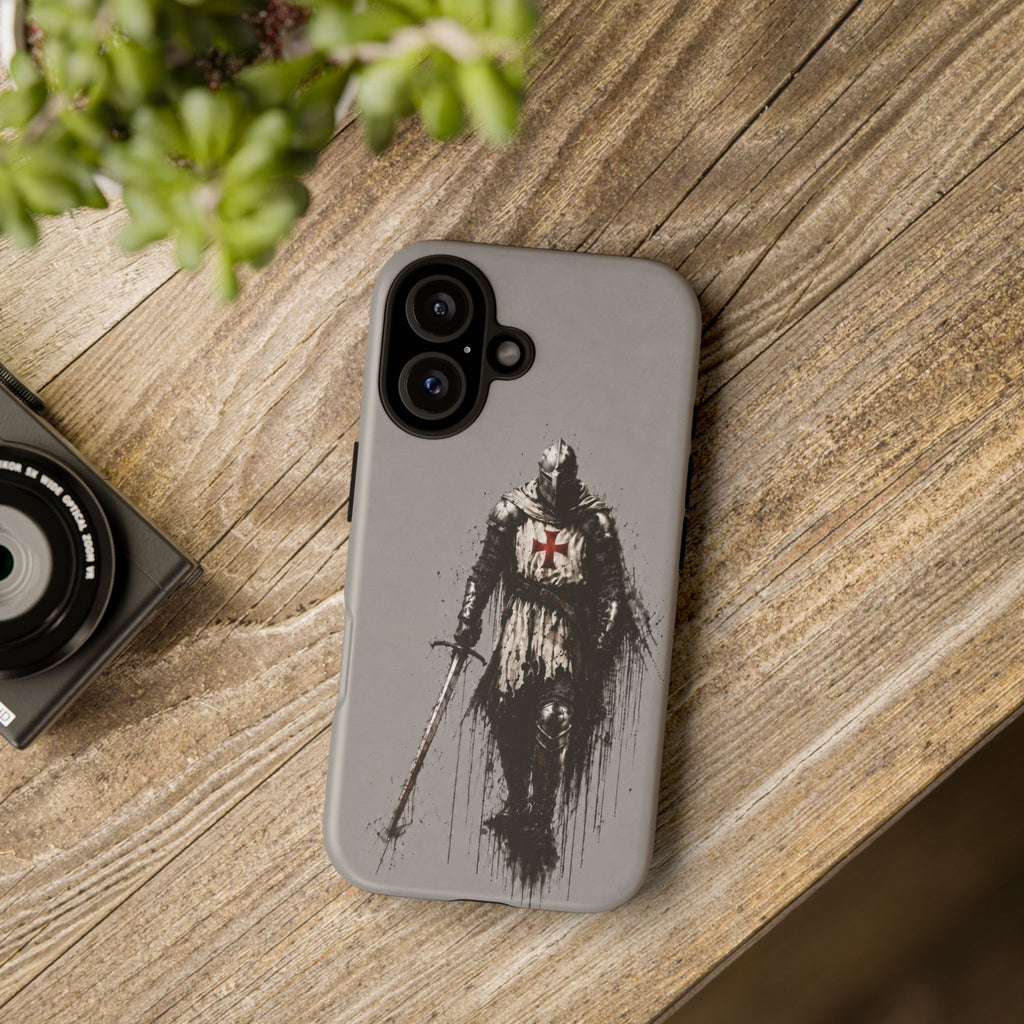 Knight Of The Templar Order Phone Case | Stone Grey