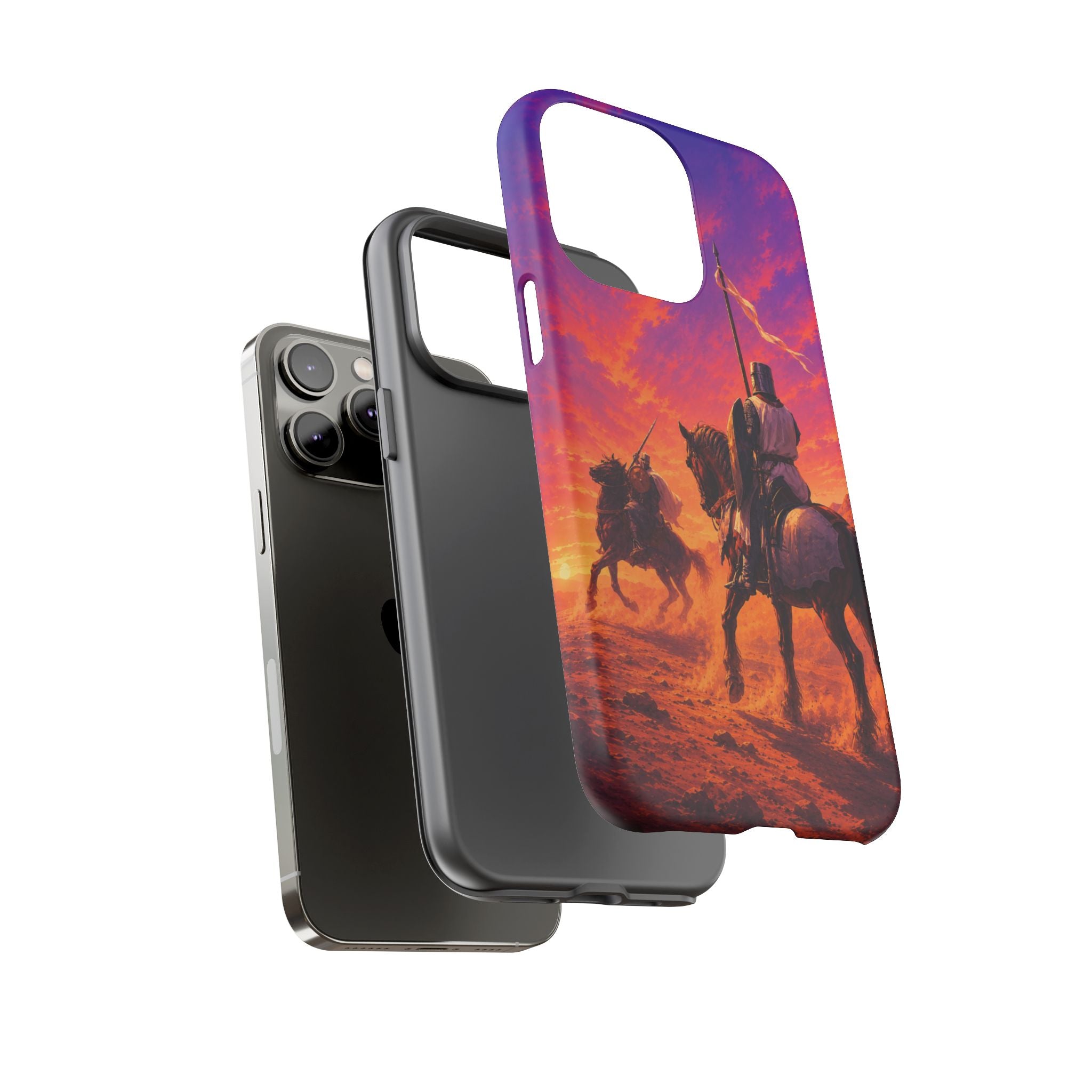 Medieval Knights Sunset Phone Case | Armor Cavalry Phone Case