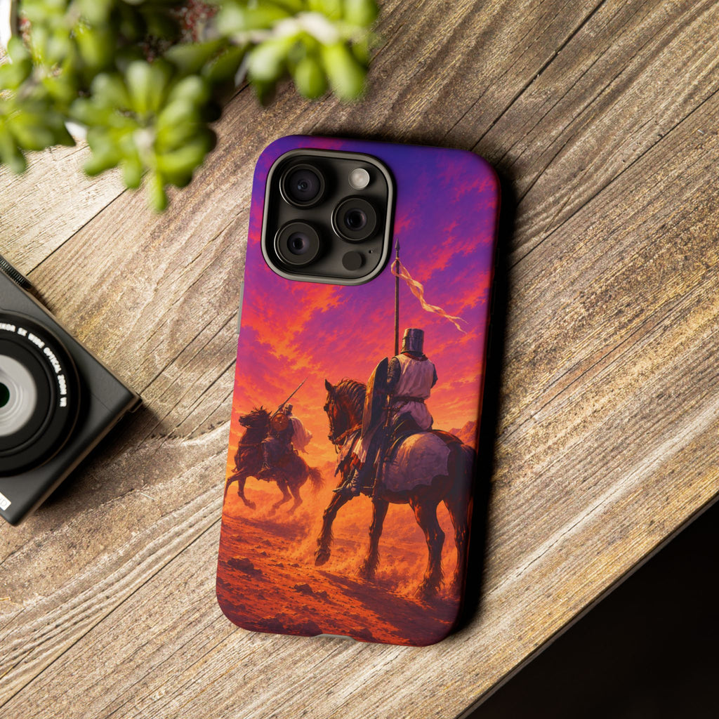 Medieval Knights Sunset Phone Case | Armor Cavalry Phone Case