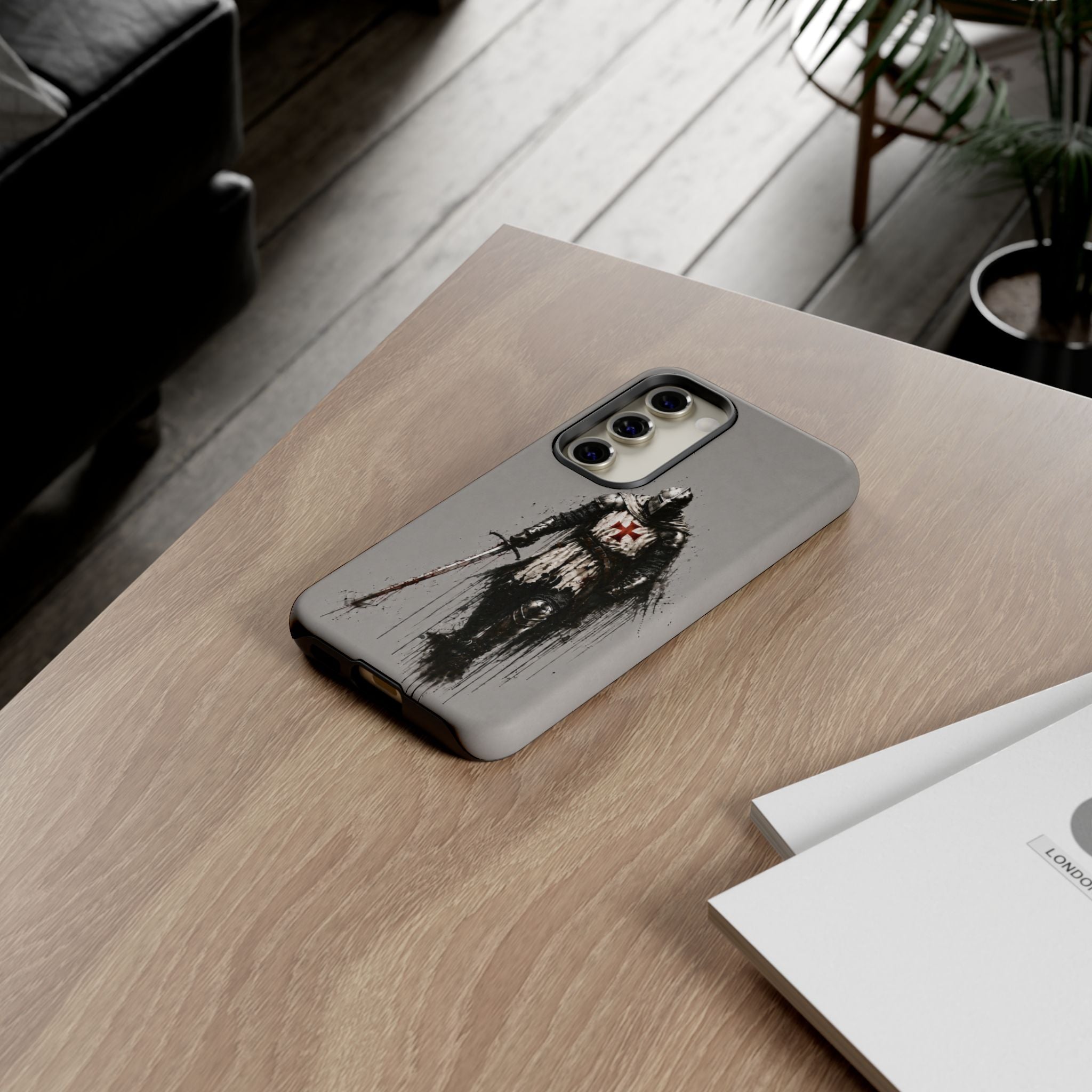 Knight Of The Templar Order Phone Case | Stone Grey