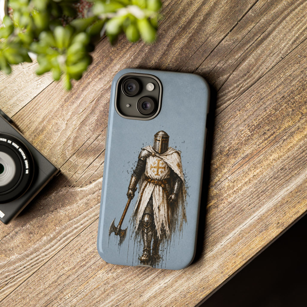 Knight Of The Kingdom Of Jerusalem Phone Case | Faded Steel Blue