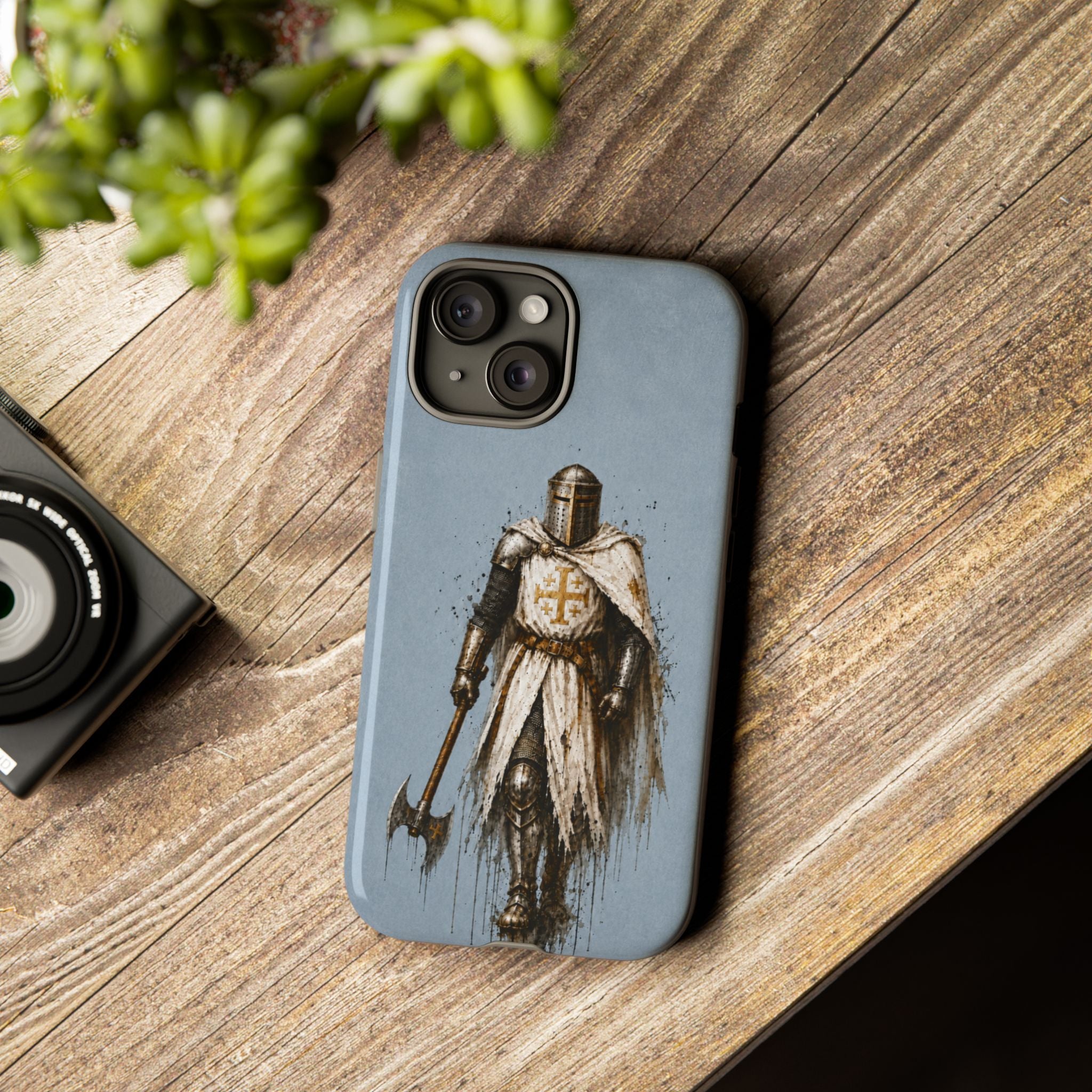 Knight Of The Kingdom Of Jerusalem Phone Case | Faded Steel Blue