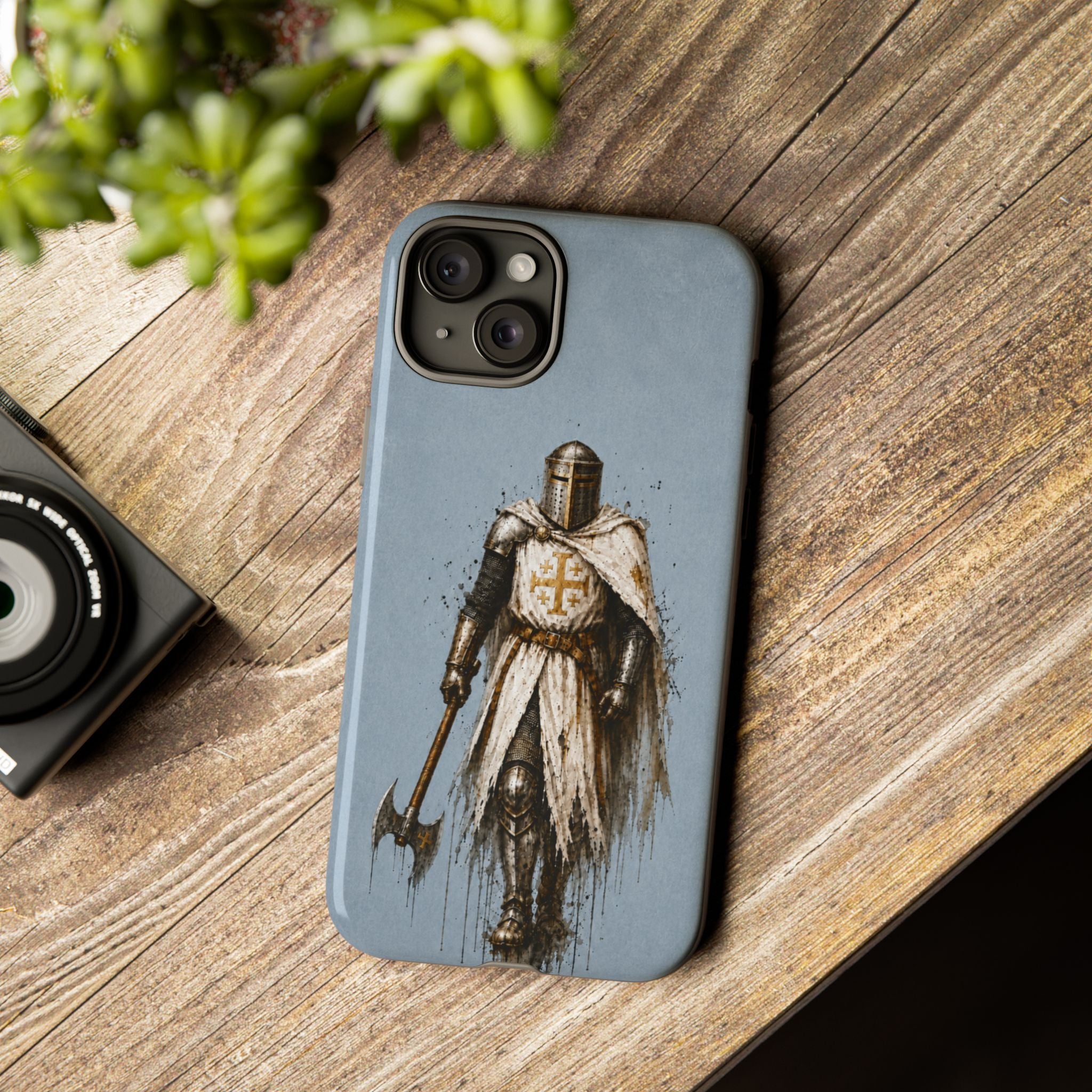 Knight Of The Kingdom Of Jerusalem Phone Case | Faded Steel Blue