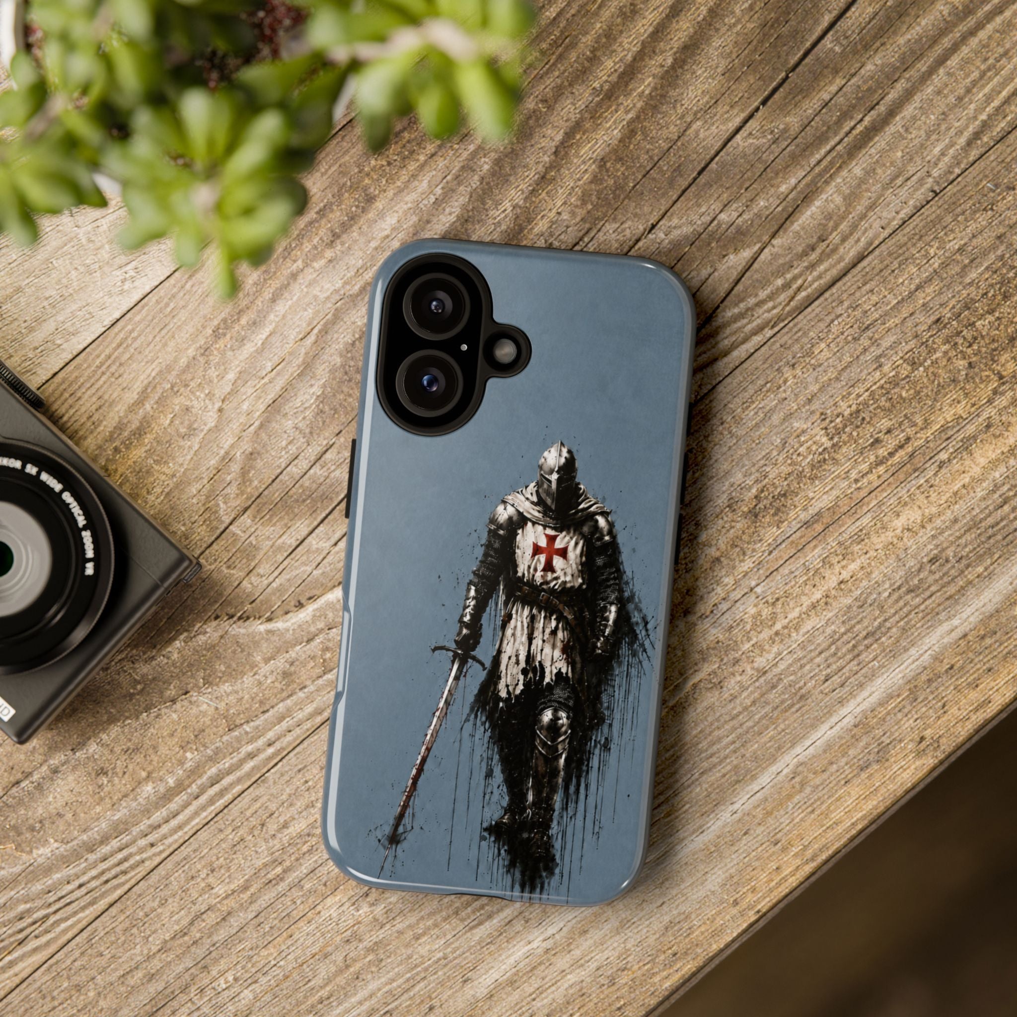 Knight Of The Templar Order Phone Case | Faded Steel Blue