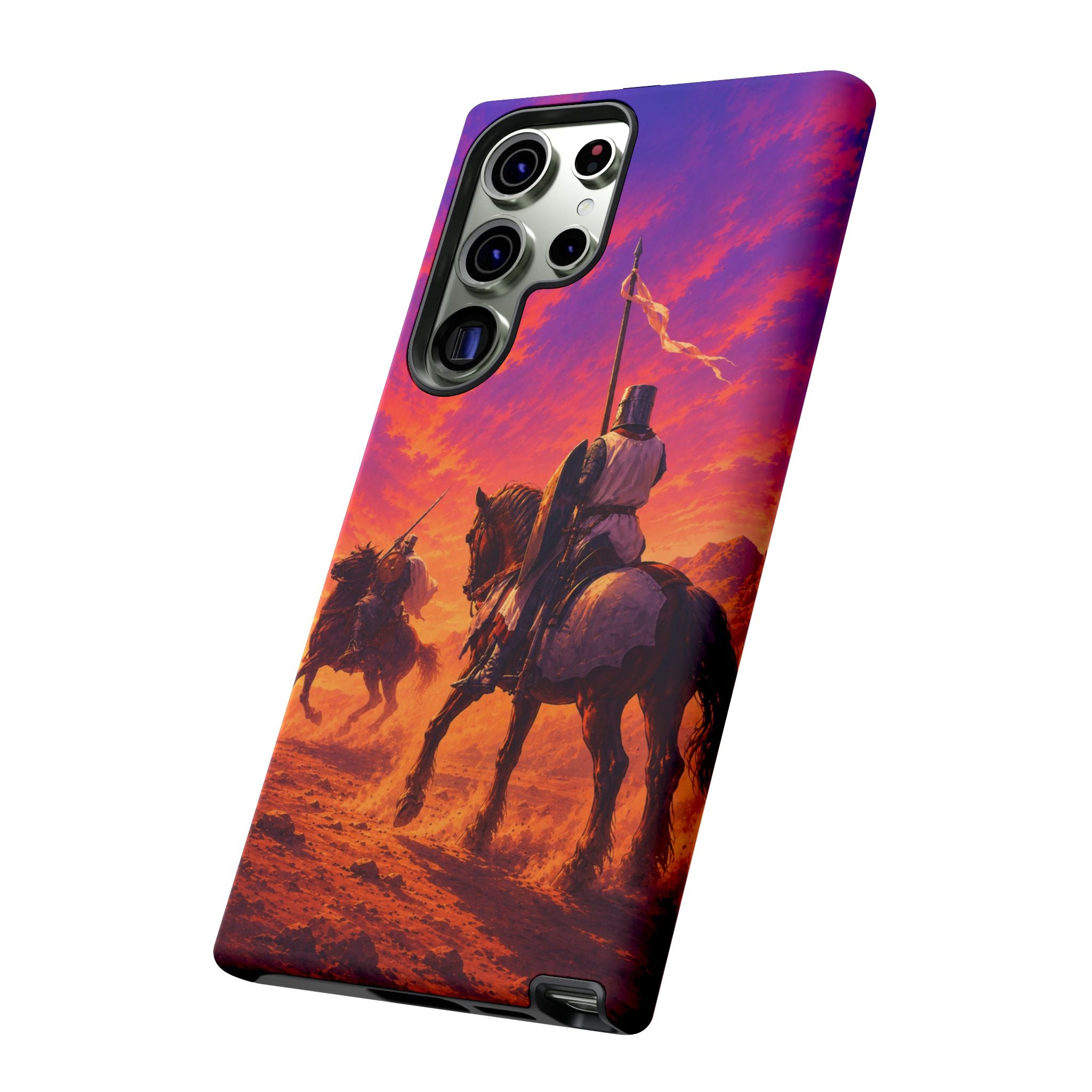 Medieval Knights Sunset Phone Case | Armor Cavalry Phone Case