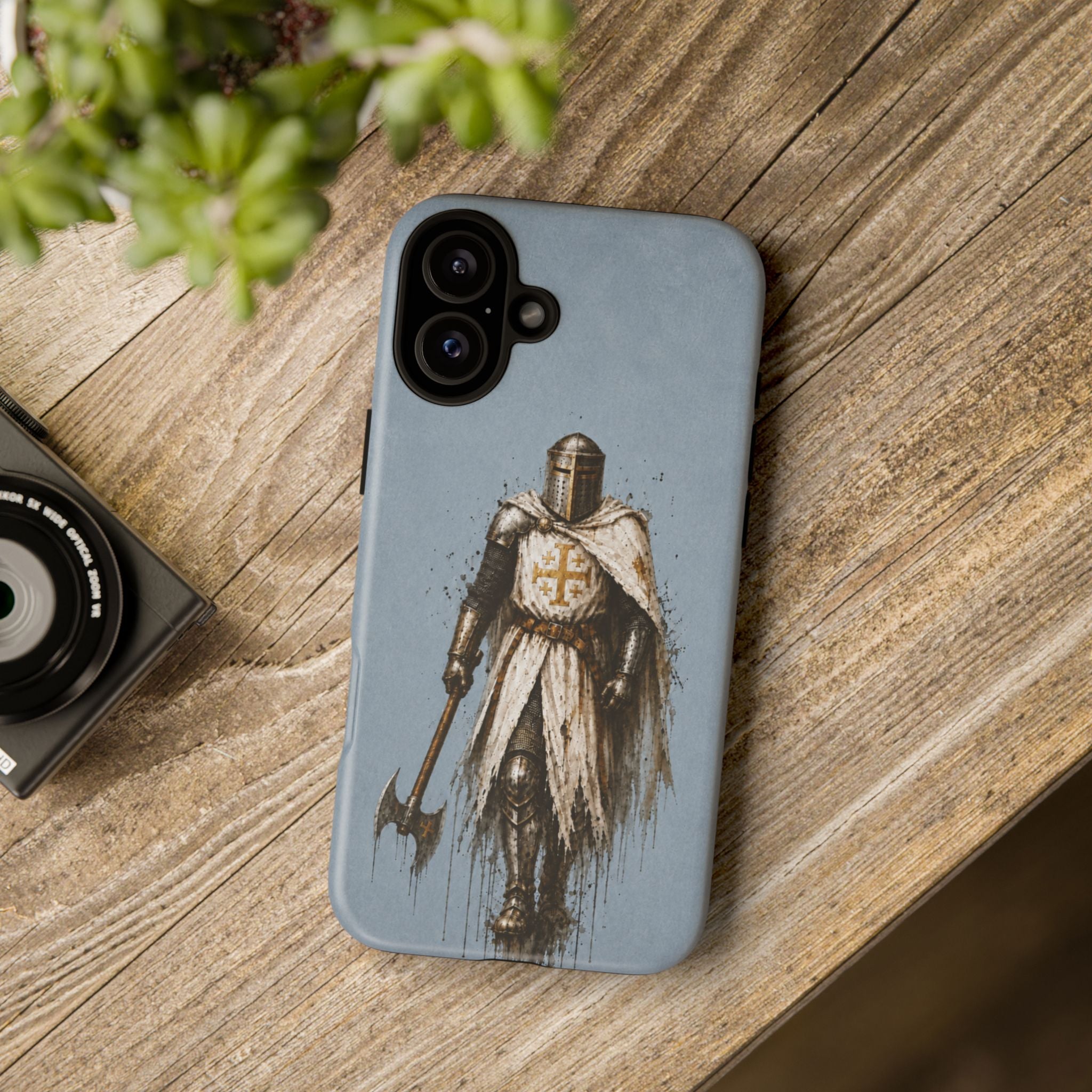 Knight Of The Kingdom Of Jerusalem Phone Case | Faded Steel Blue