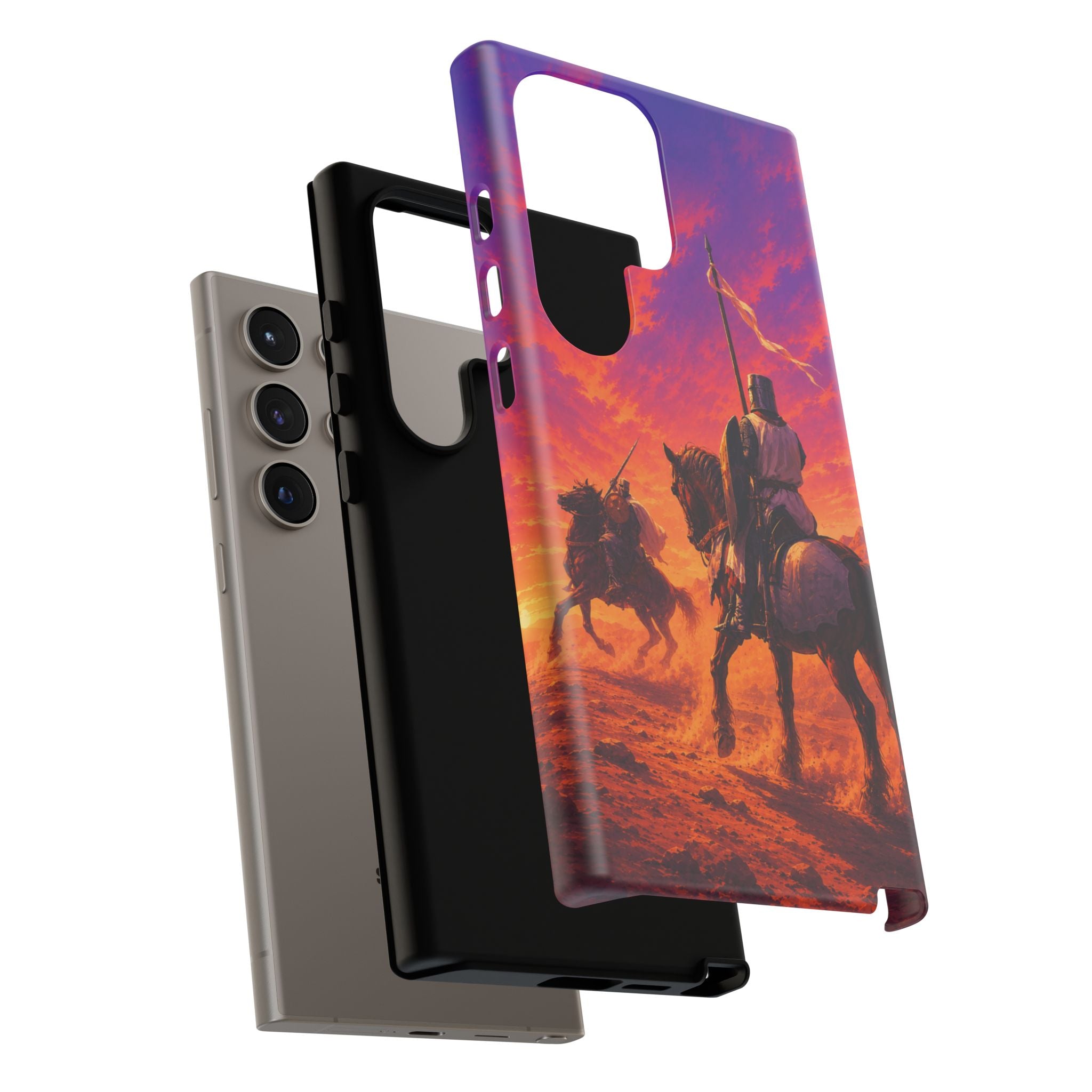 Medieval Knights Sunset Phone Case | Armor Cavalry Phone Case