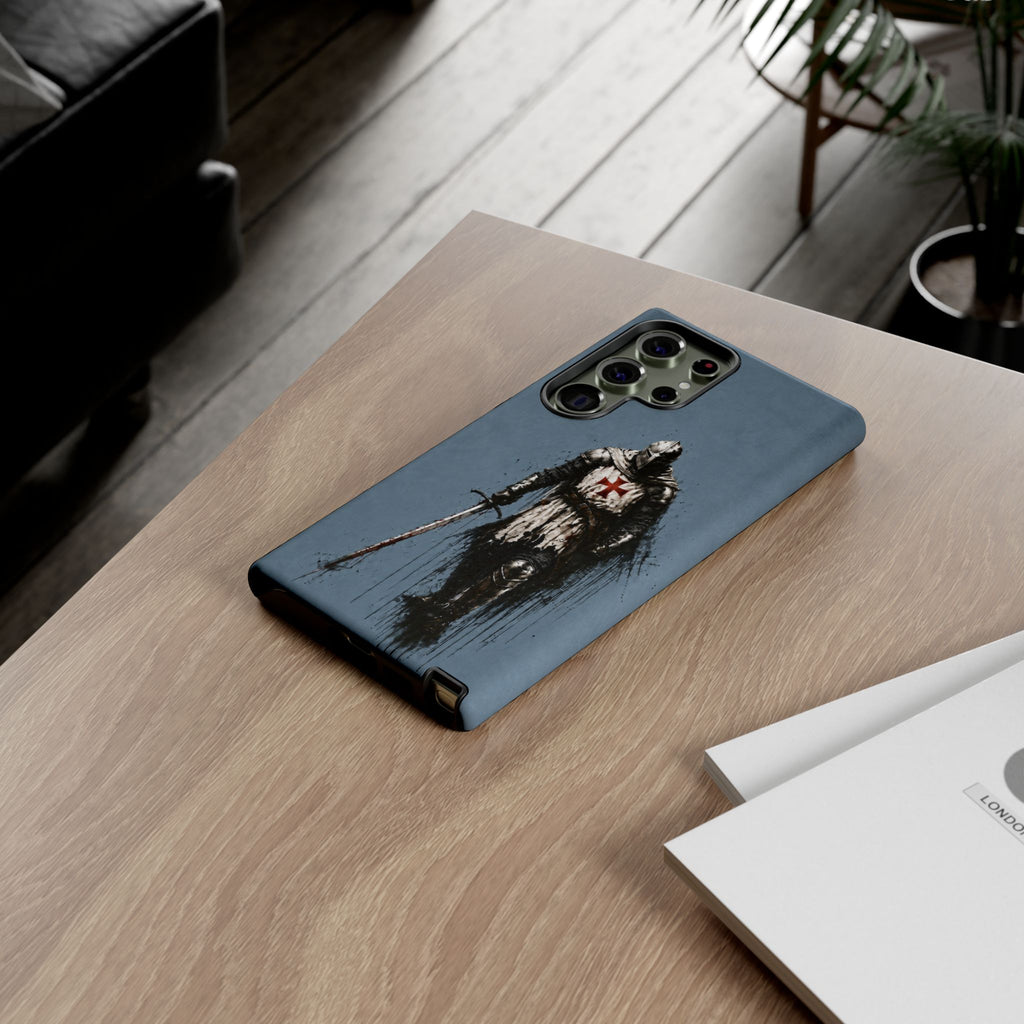 Knight Of The Templar Order Phone Case | Faded Steel Blue