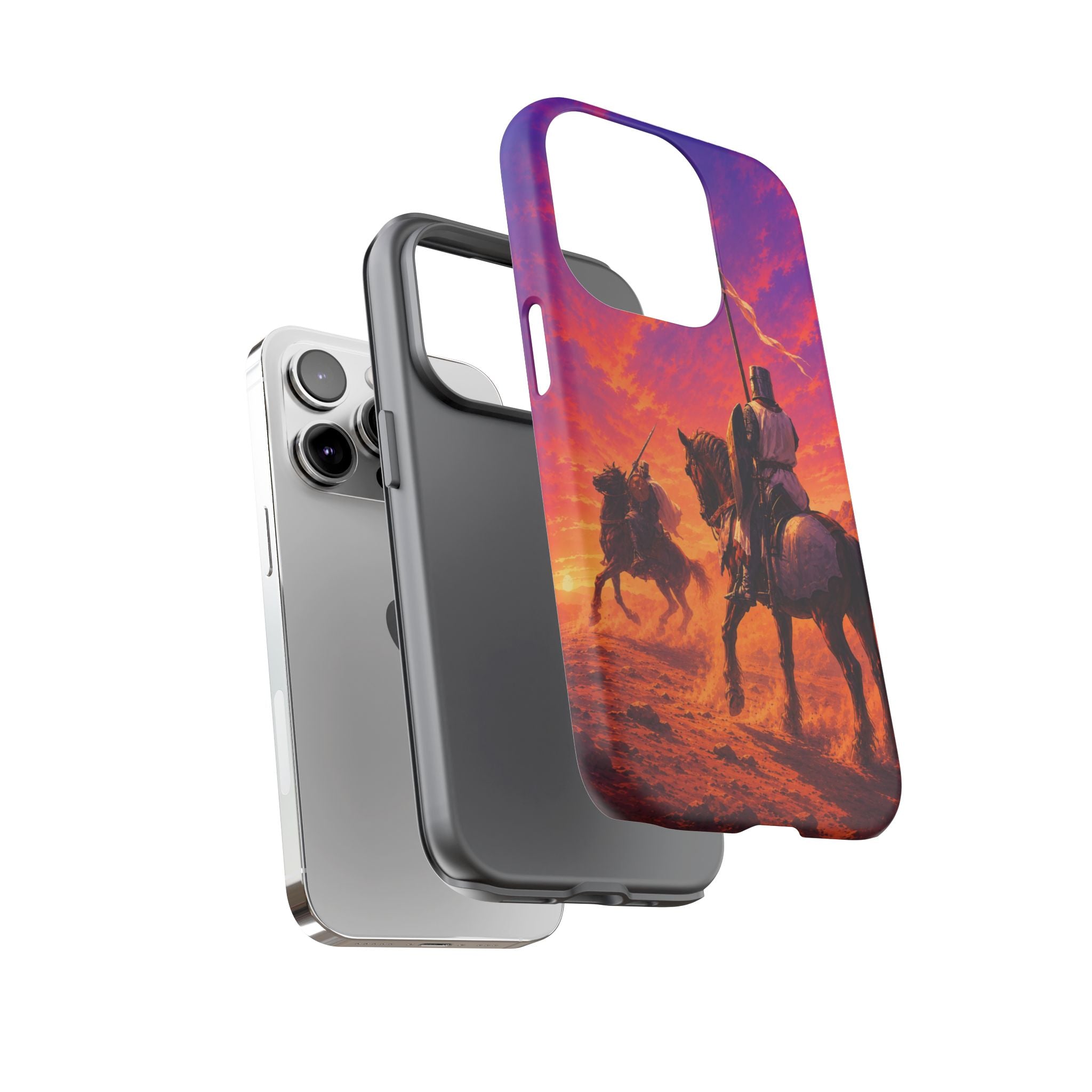 Medieval Knights Sunset Phone Case | Armor Cavalry Phone Case