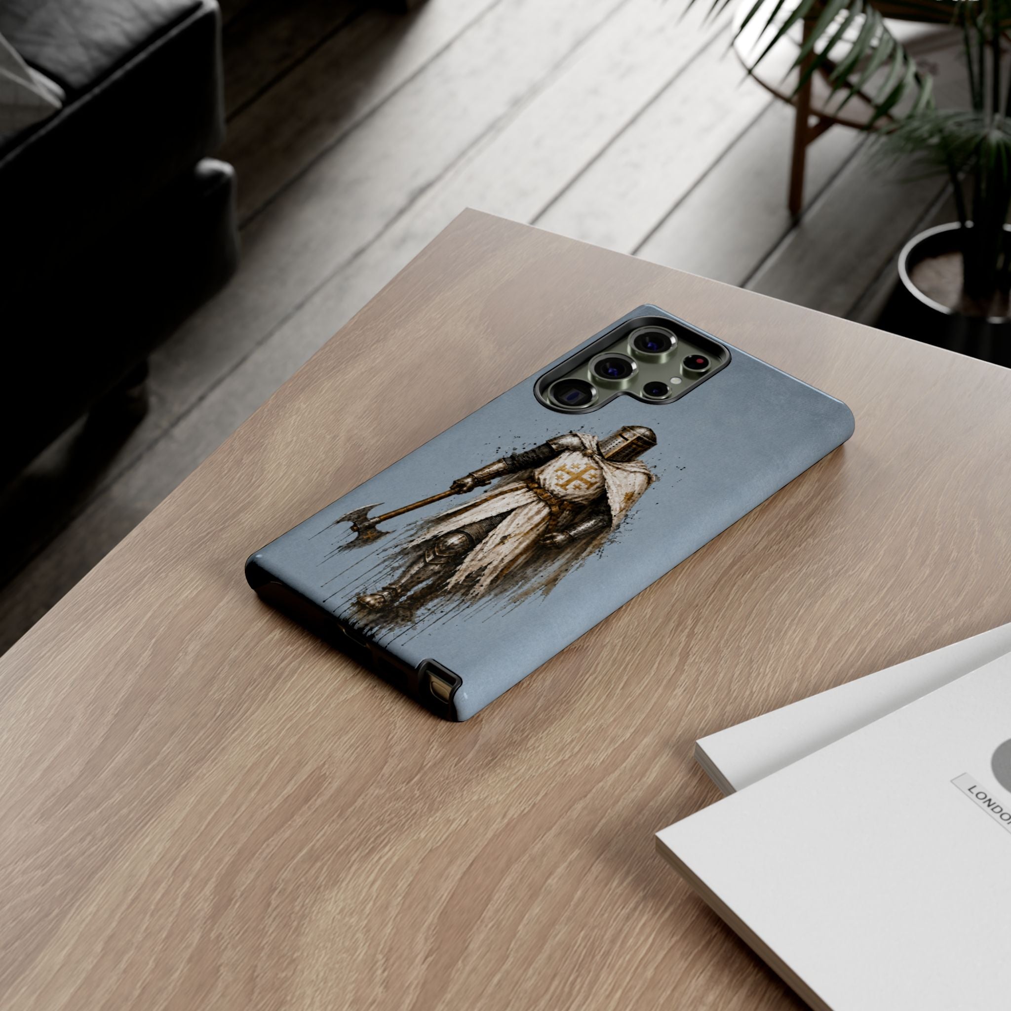 Knight Of The Kingdom Of Jerusalem Phone Case | Faded Steel Blue