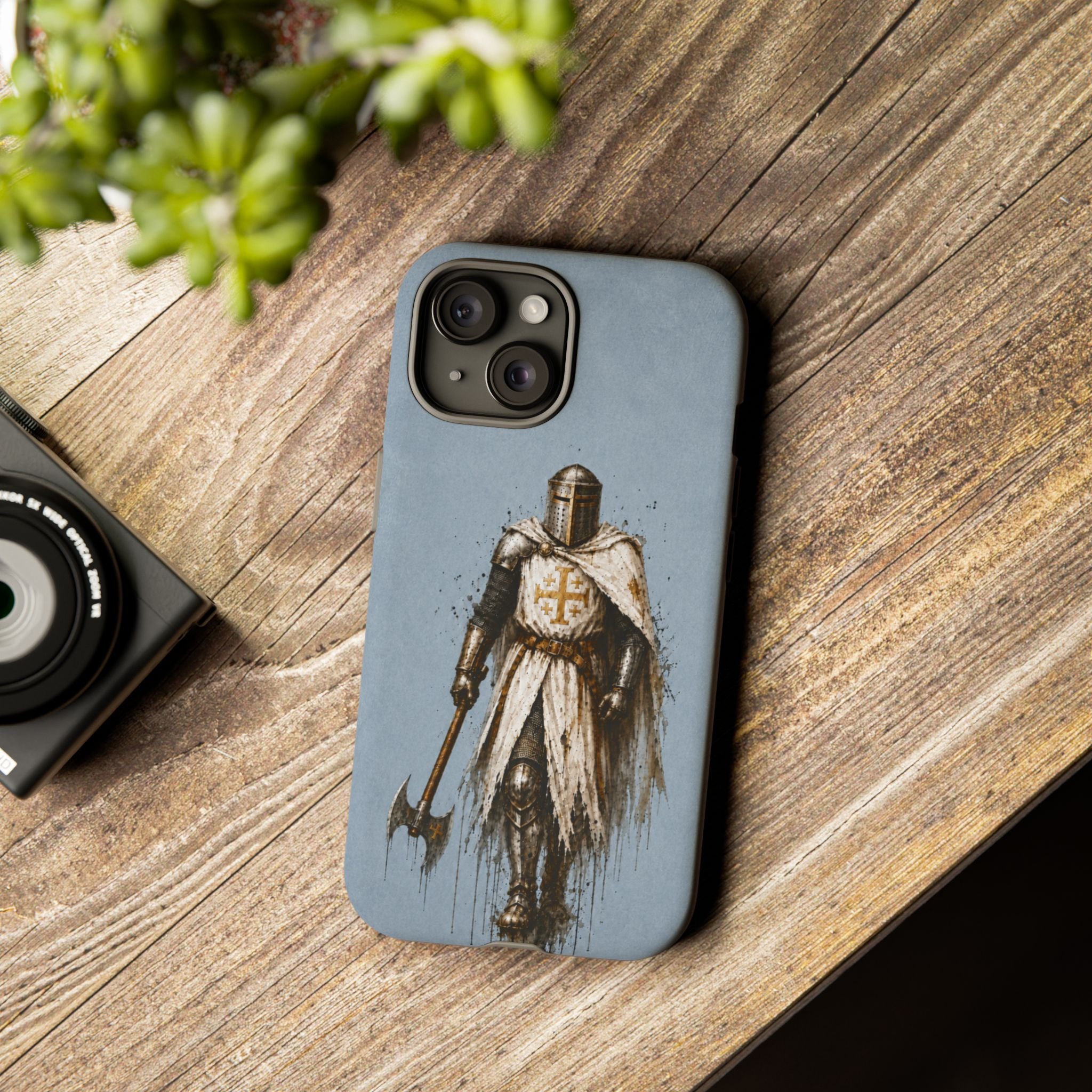 Knight Of The Kingdom Of Jerusalem Phone Case | Faded Steel Blue
