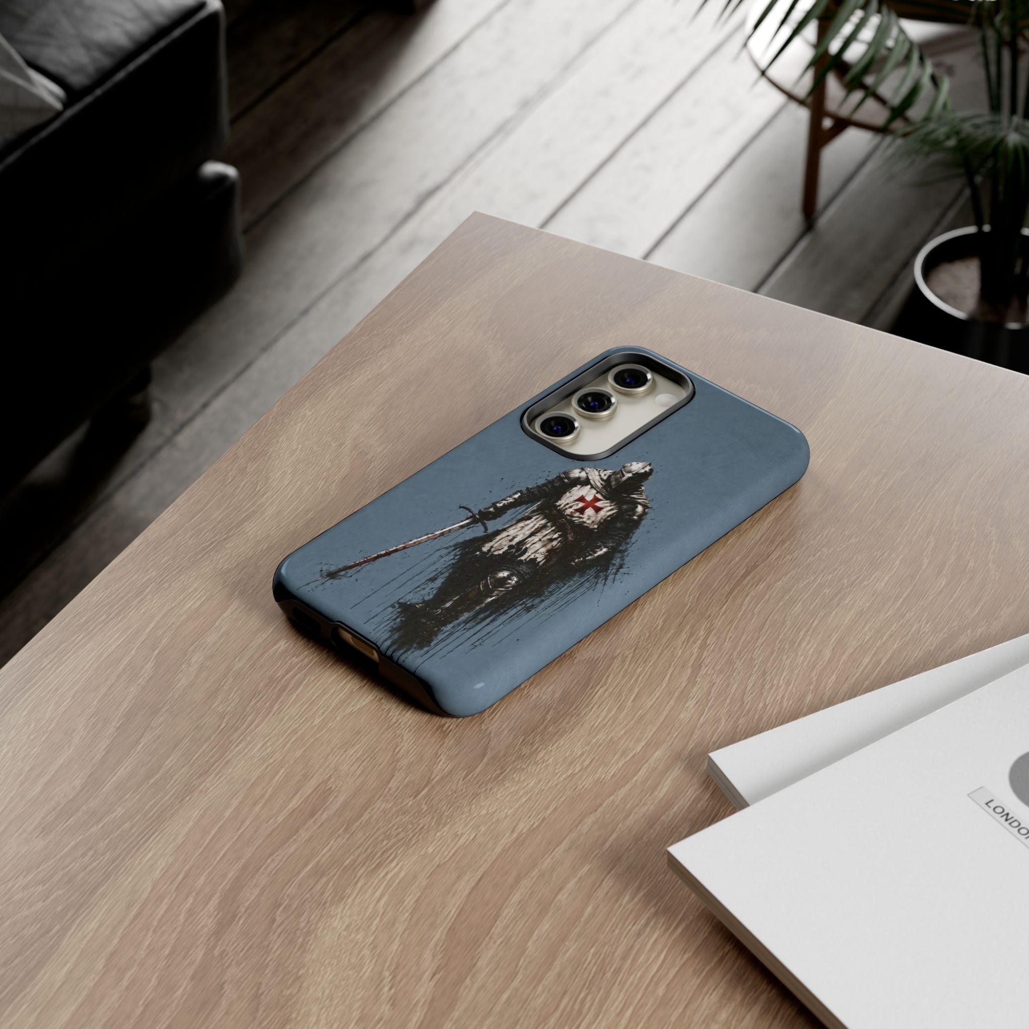 Knight Of The Templar Order Phone Case | Faded Steel Blue