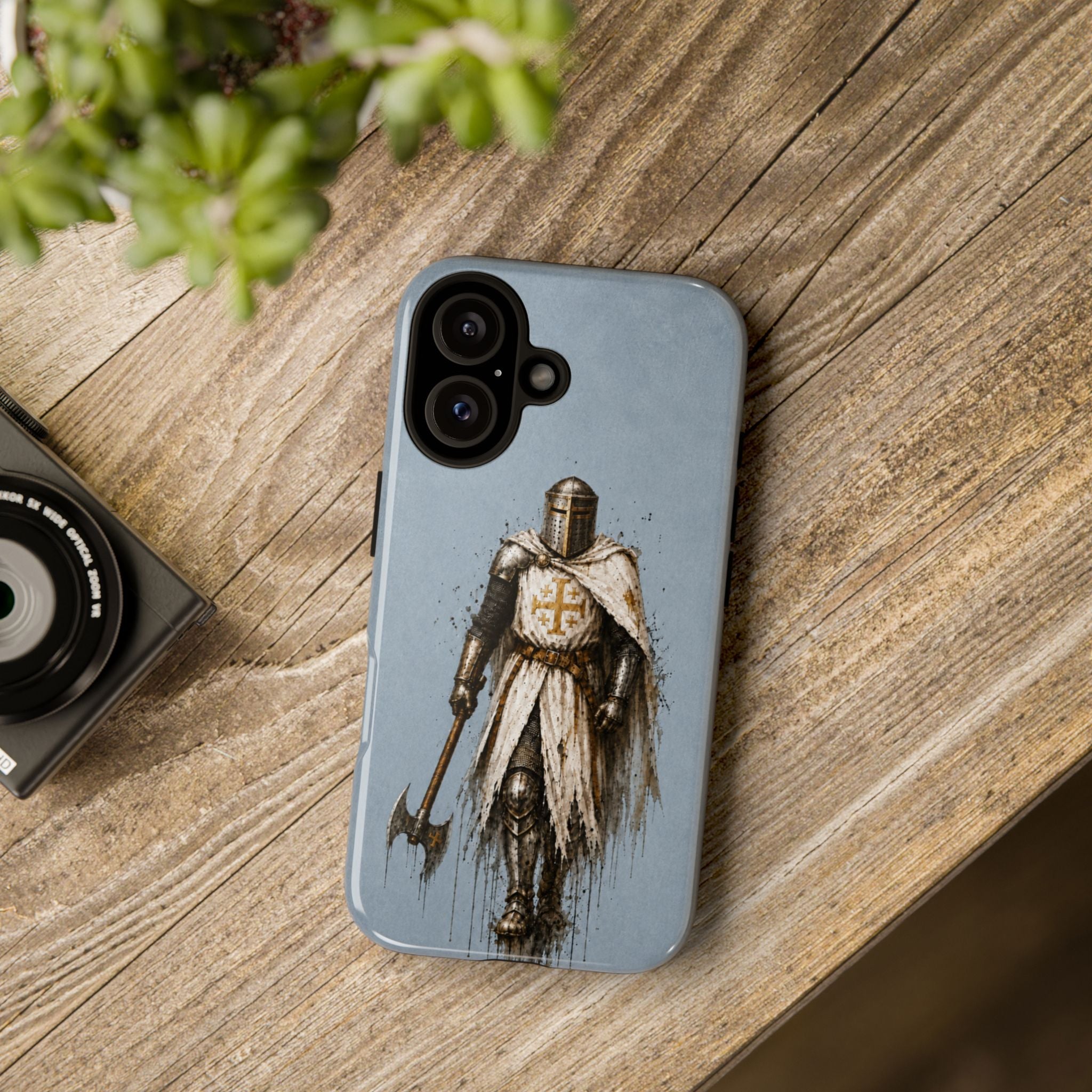 Knight Of The Kingdom Of Jerusalem Phone Case | Faded Steel Blue