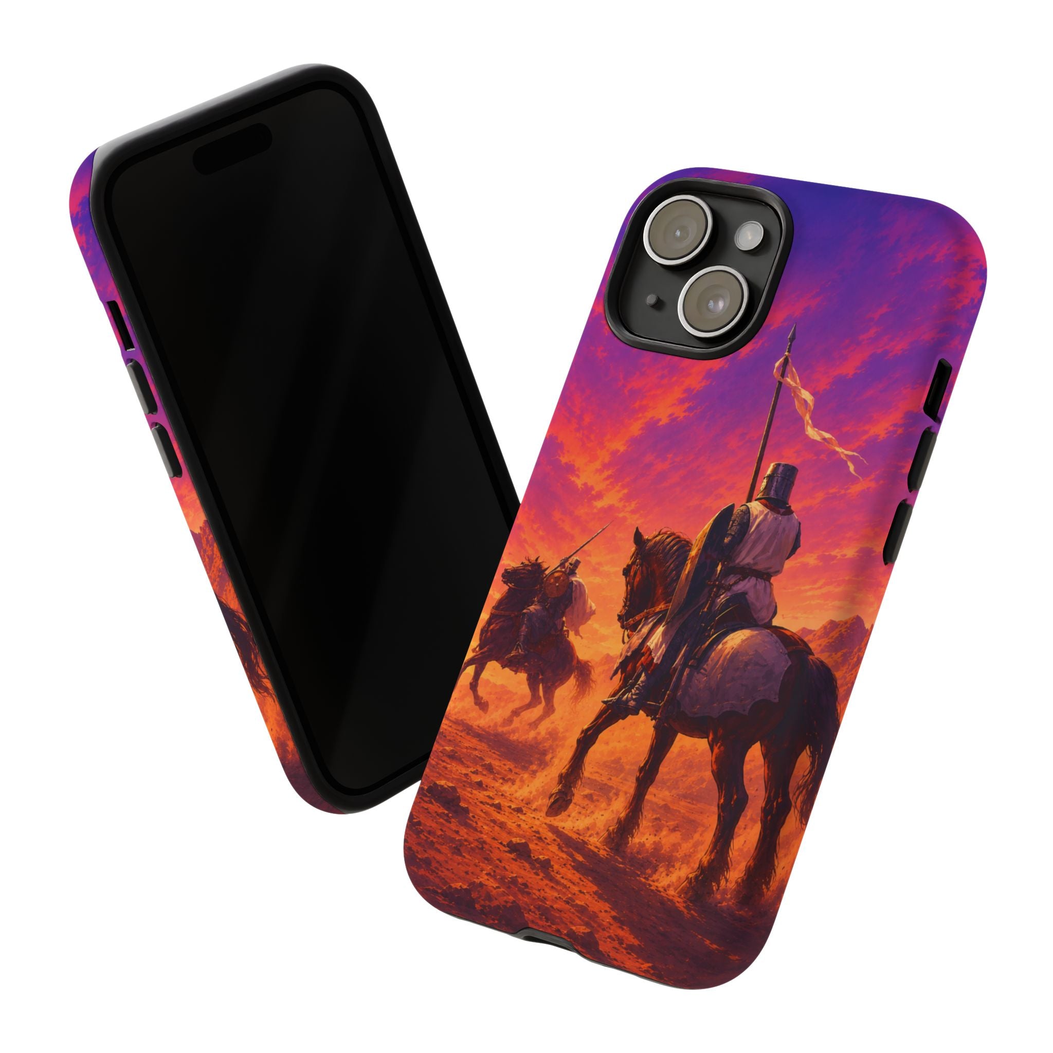 Medieval Knights Sunset Phone Case | Armor Cavalry Phone Case