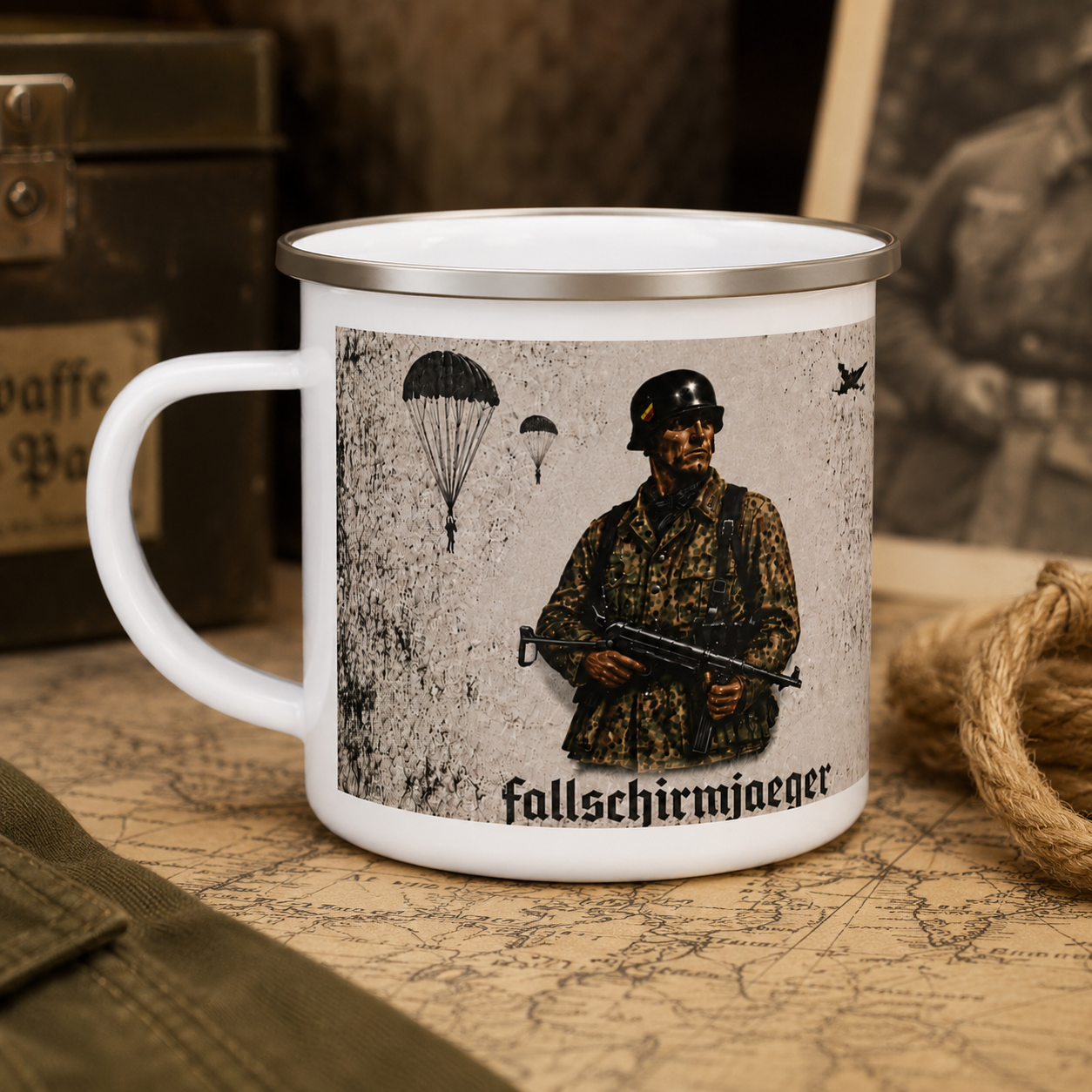 German Fallschirmjager Enamel Camp Mug