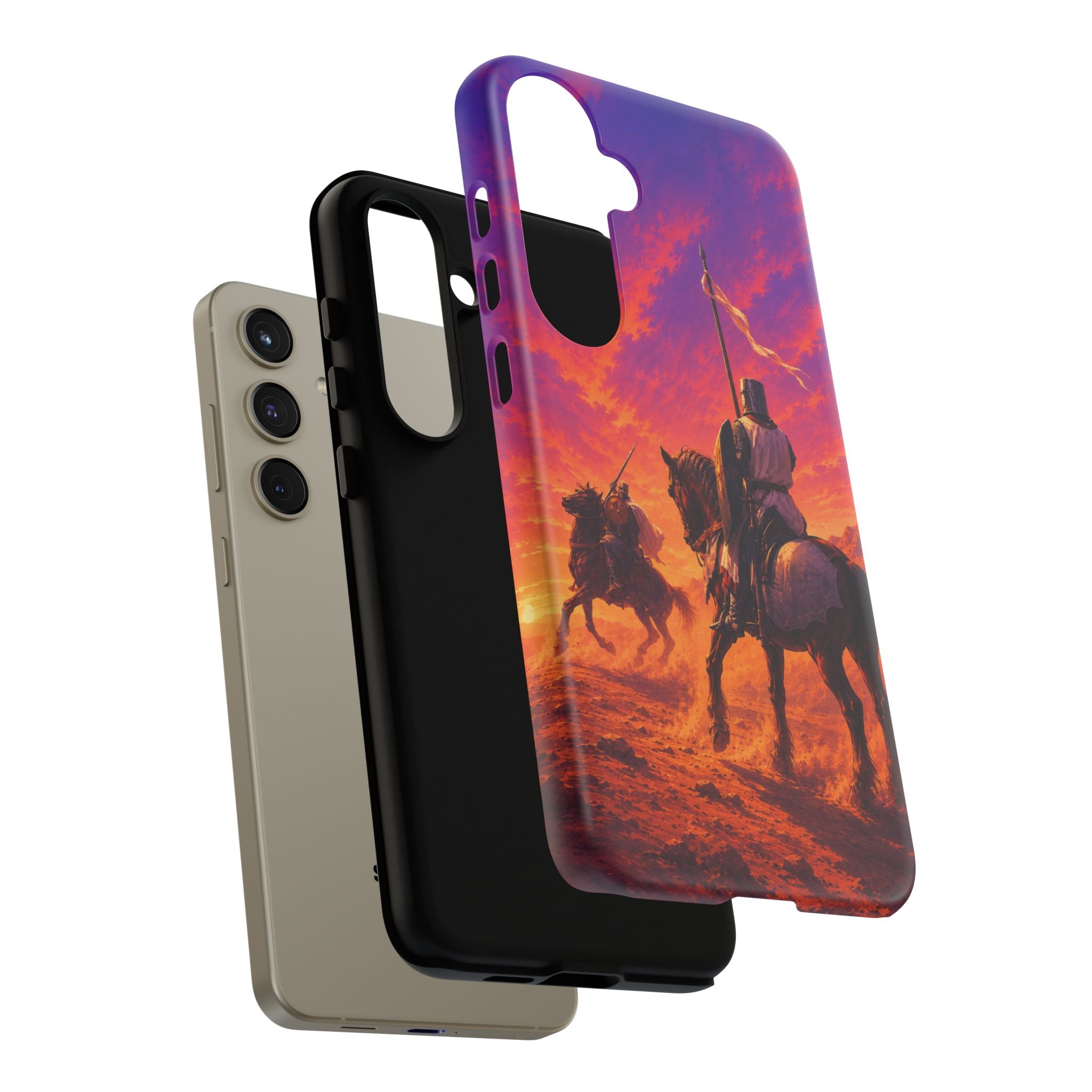 Medieval Knights Sunset Phone Case | Armor Cavalry Phone Case