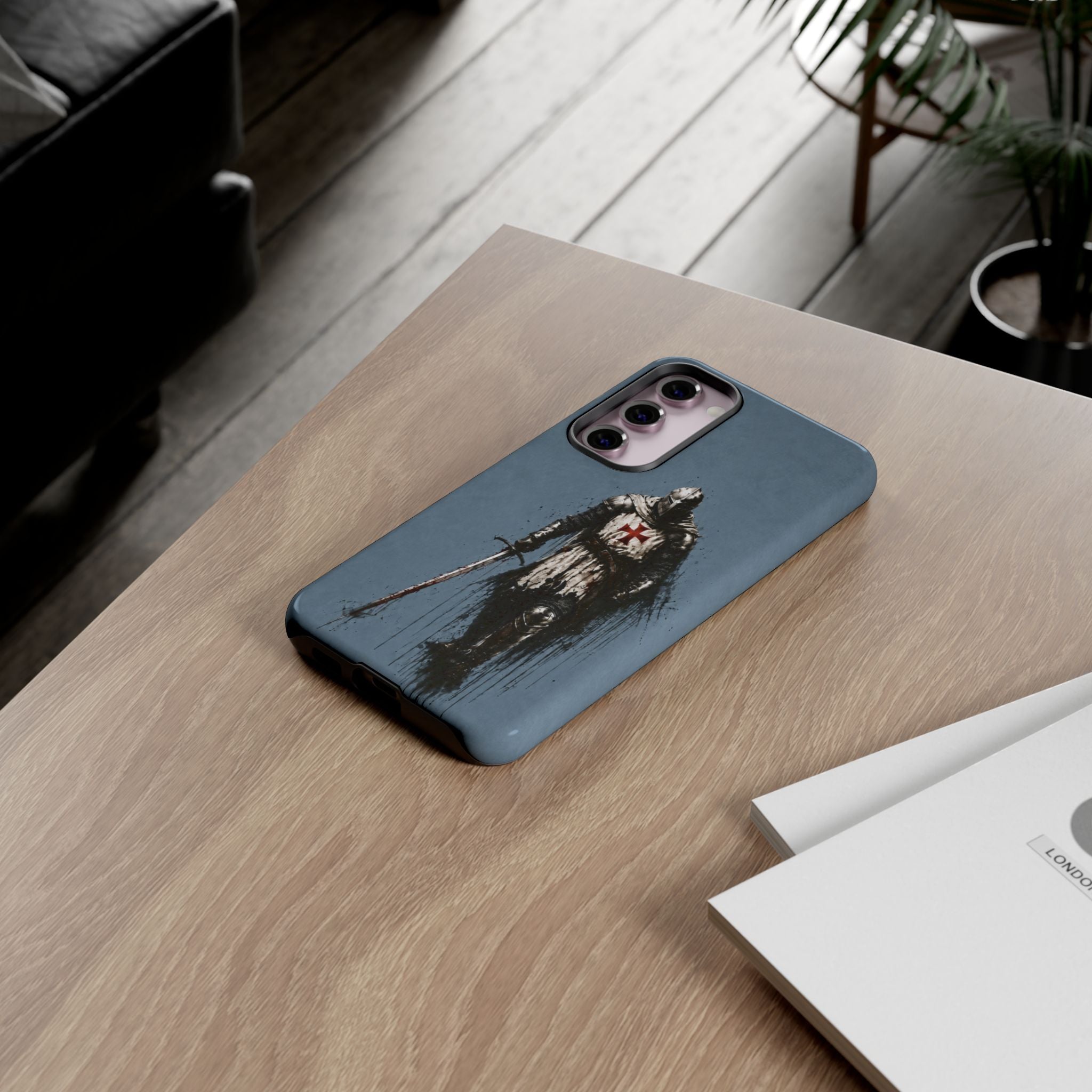 Knight Of The Templar Order Phone Case | Faded Steel Blue