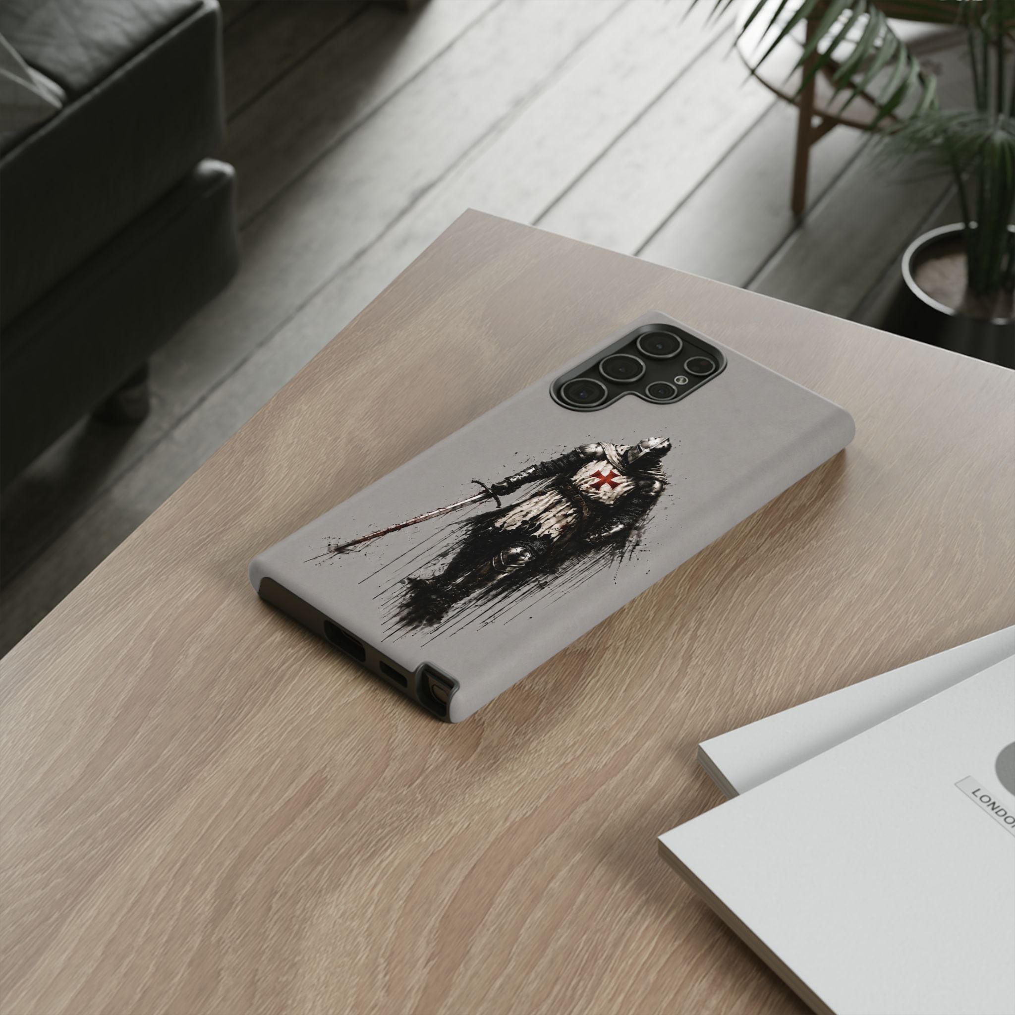 Knight Of The Templar Order Phone Case | Stone Grey