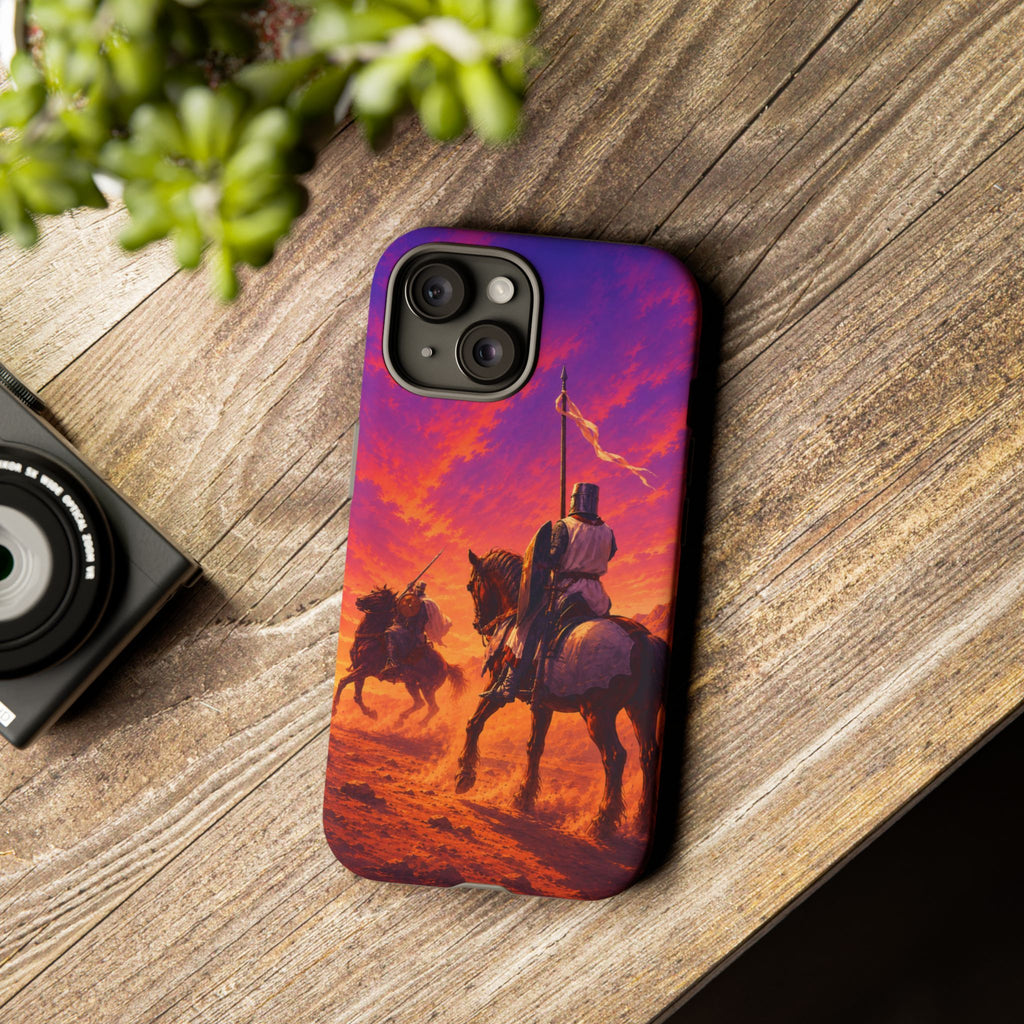 Medieval Knights Sunset Phone Case | Armor Cavalry Phone Case