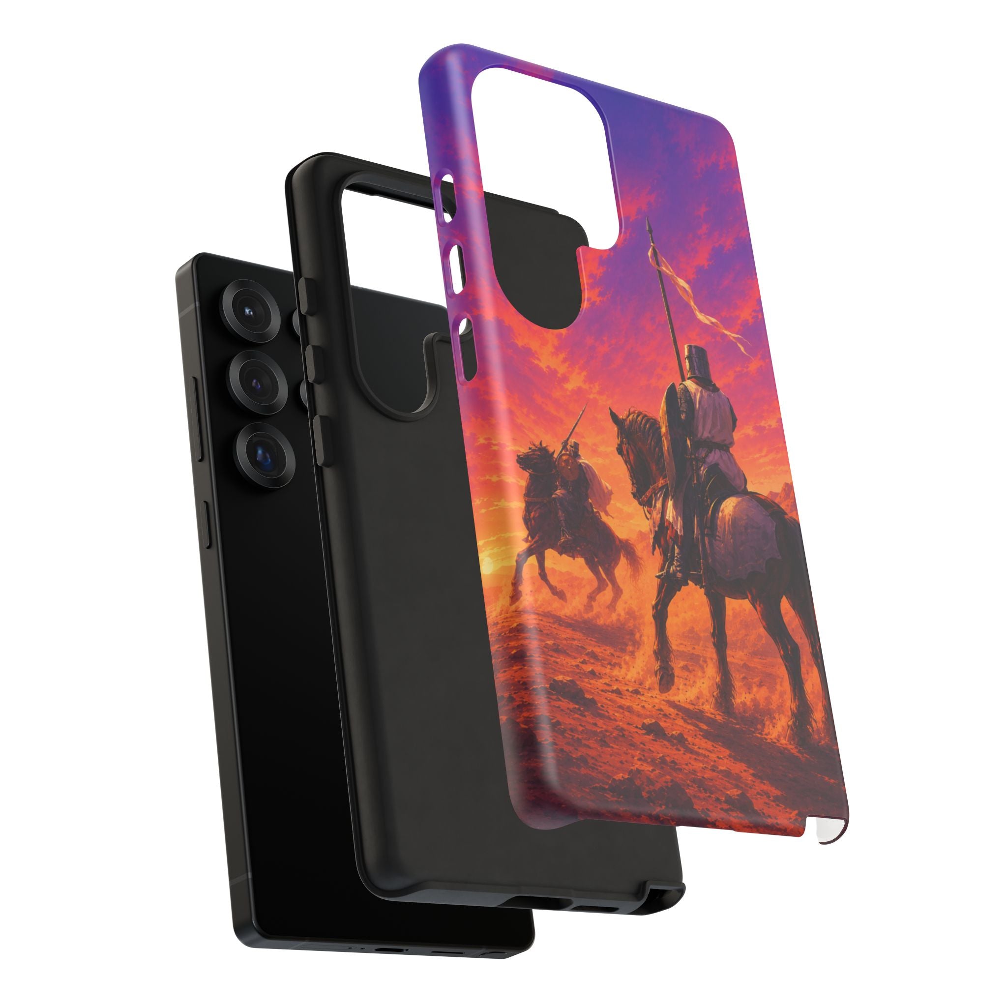 Medieval Knights Sunset Phone Case | Armor Cavalry Phone Case