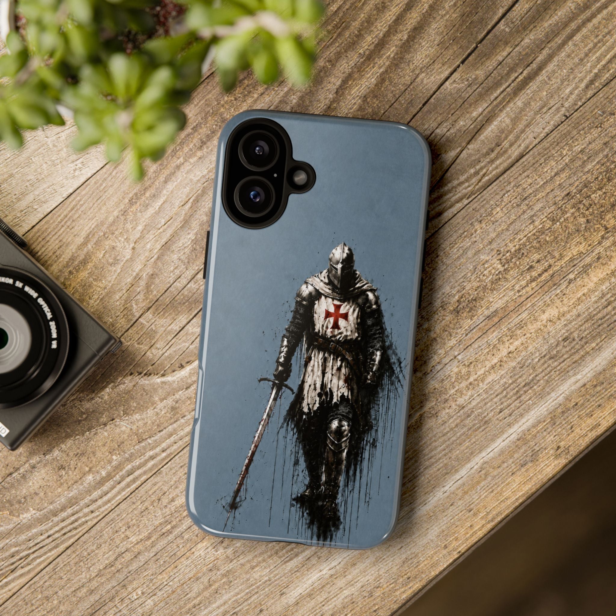Knight Of The Templar Order Phone Case | Faded Steel Blue