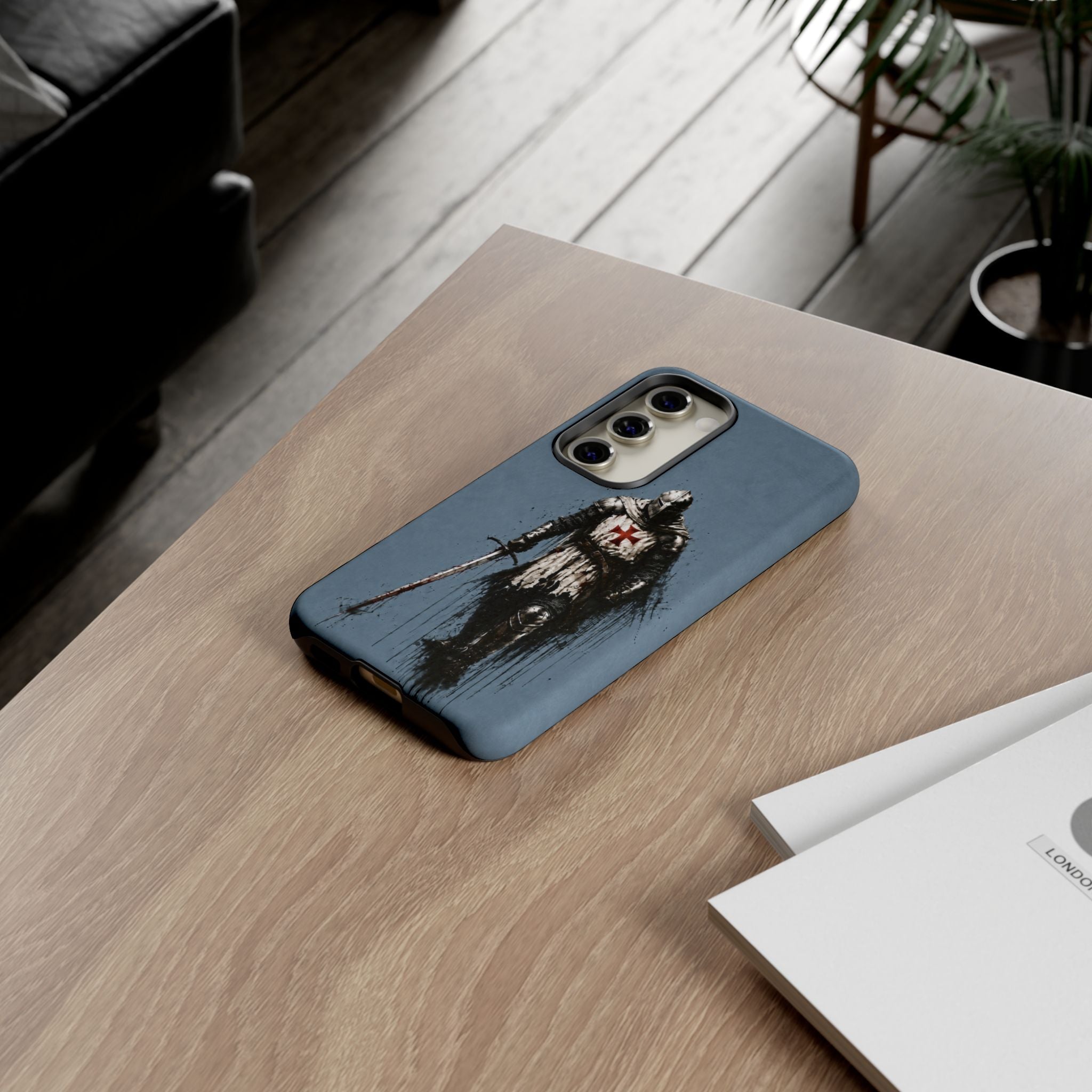 Knight Of The Templar Order Phone Case | Faded Steel Blue