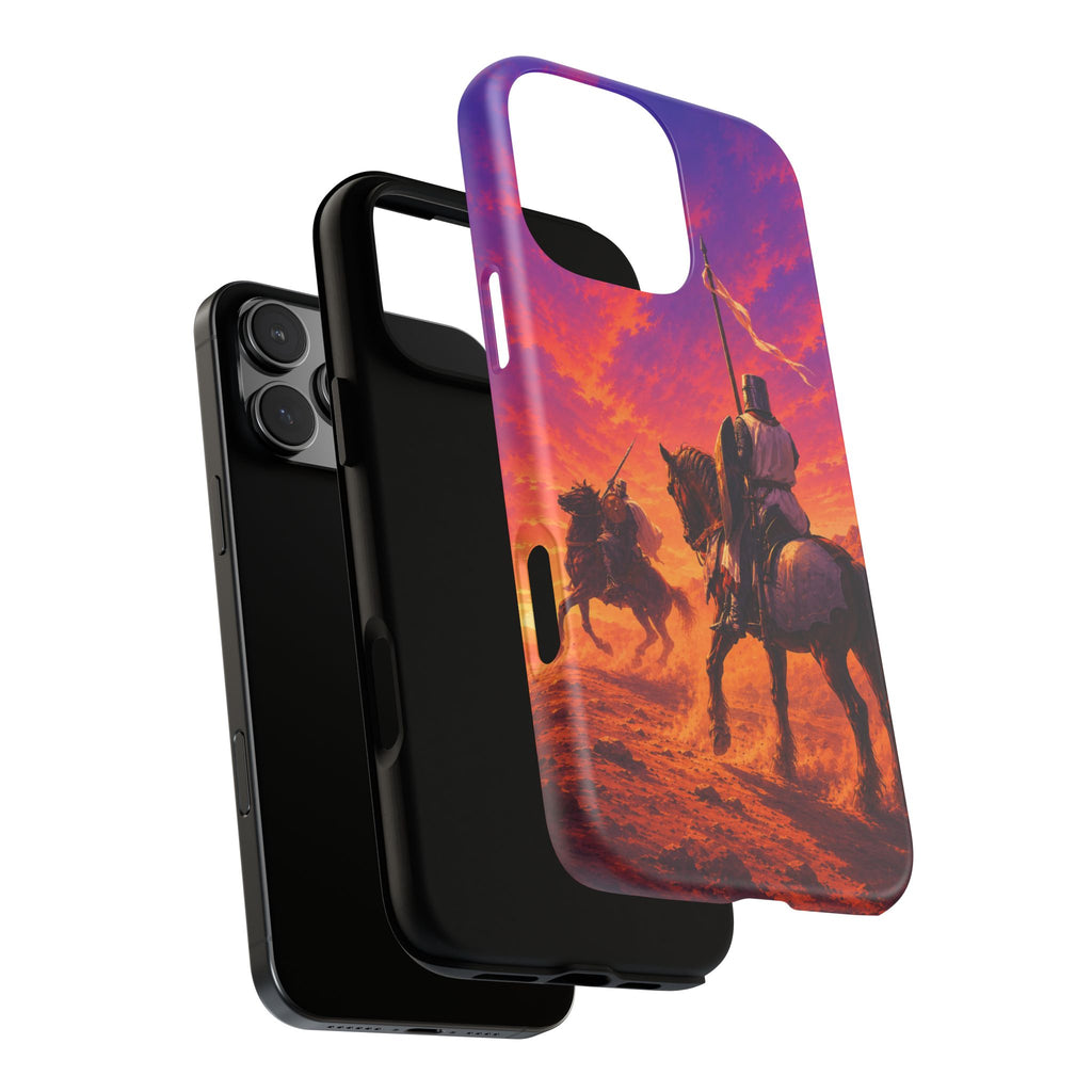 Medieval Knights Sunset Phone Case | Armor Cavalry Phone Case