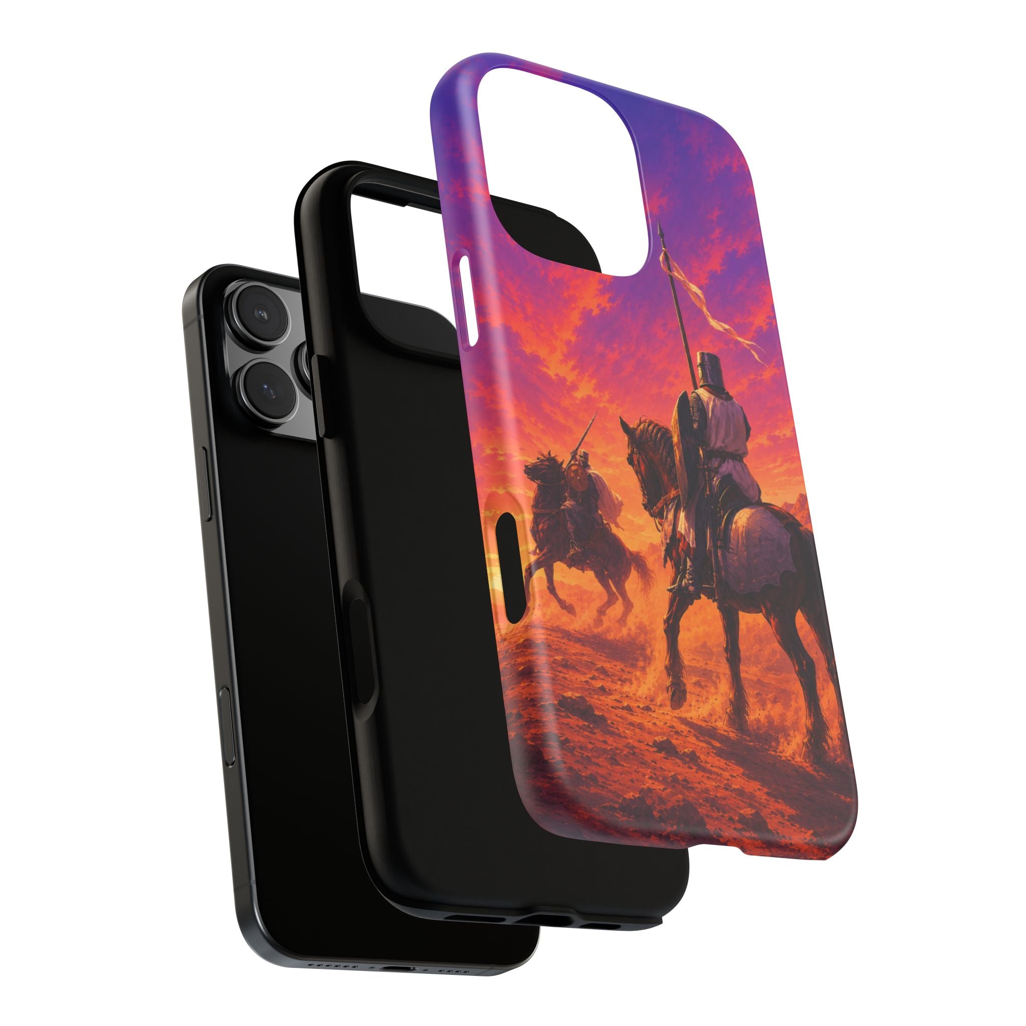 Medieval Knights Sunset Phone Case | Armor Cavalry Phone Case