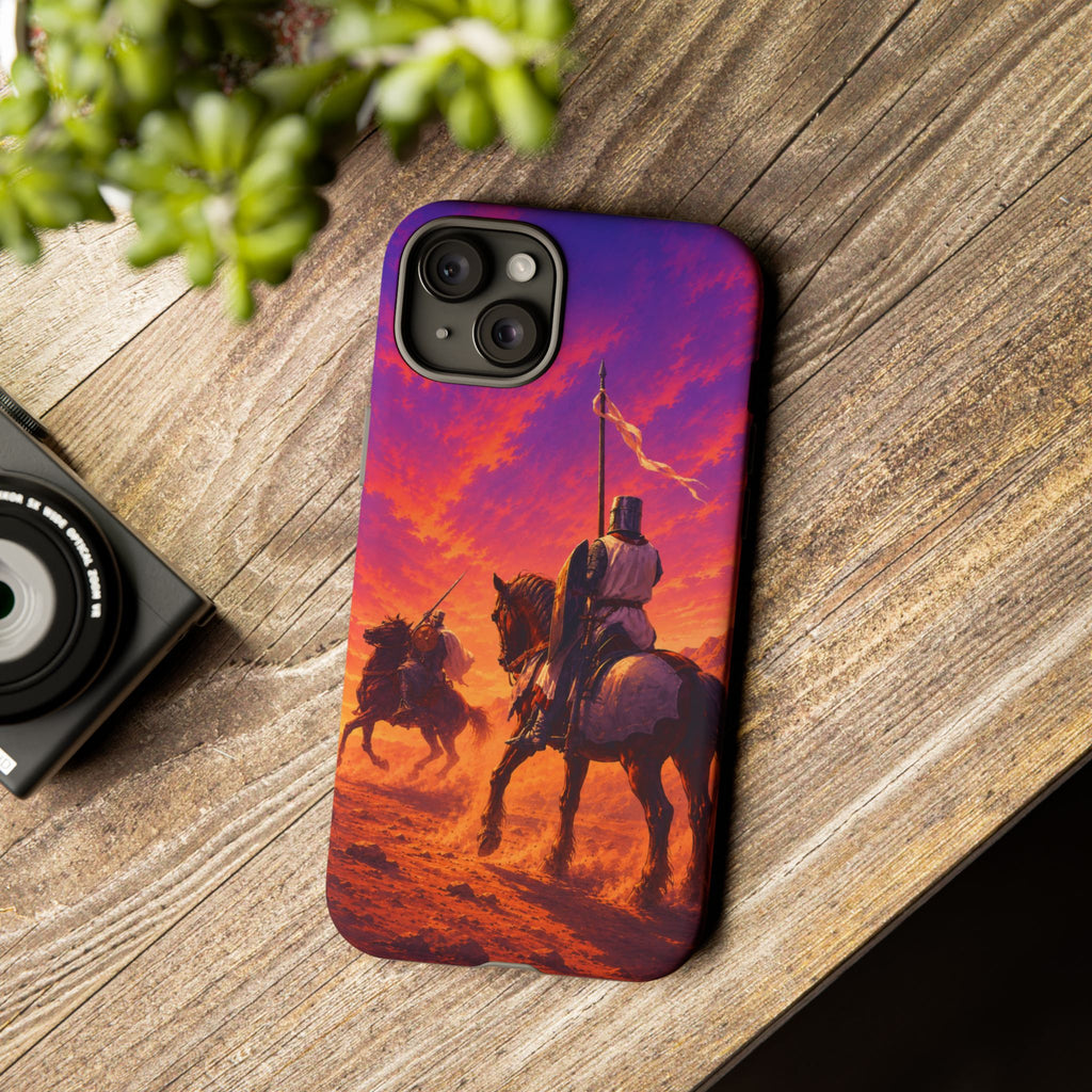 Medieval Knights Sunset Phone Case | Armor Cavalry Phone Case
