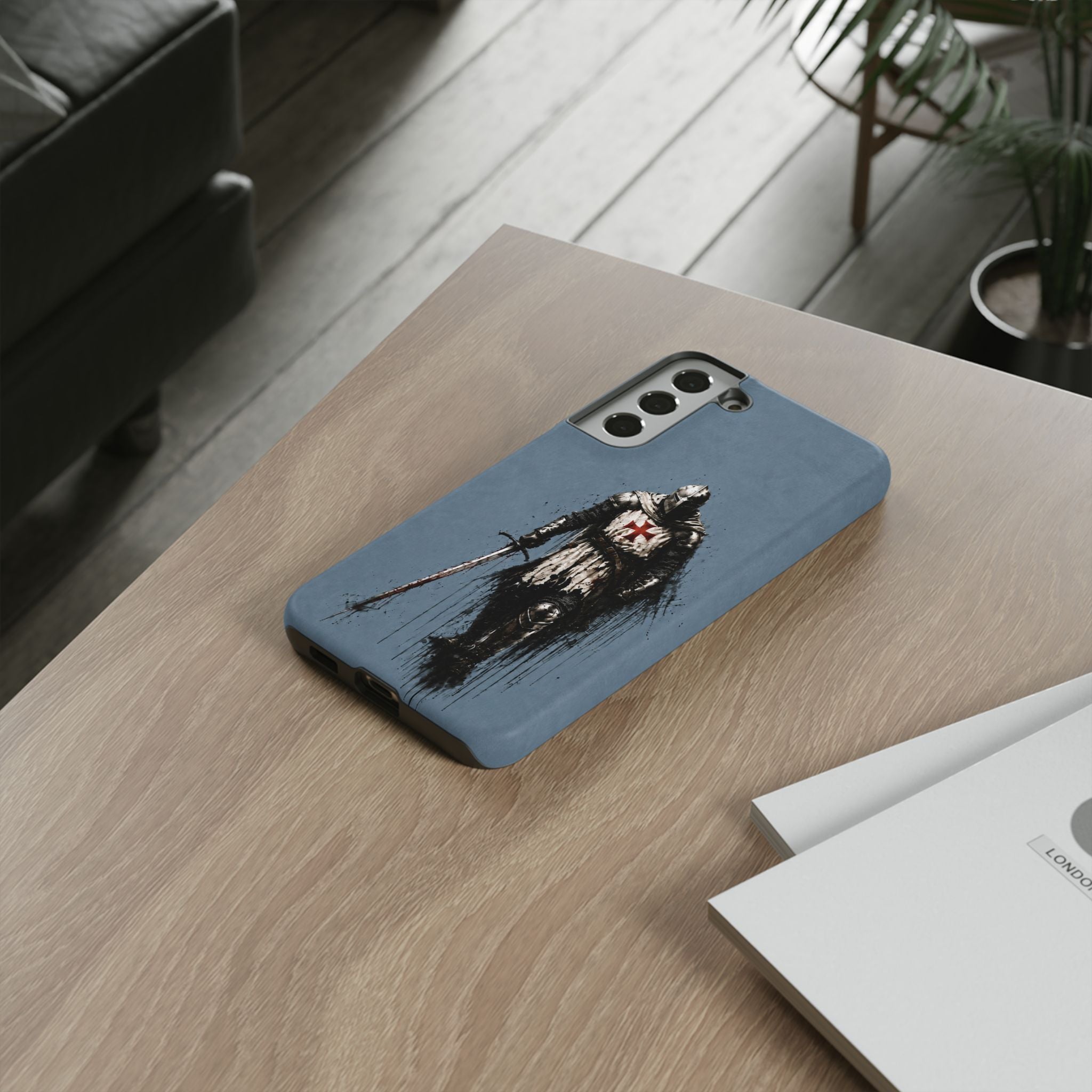 Knight Of The Templar Order Phone Case | Faded Steel Blue