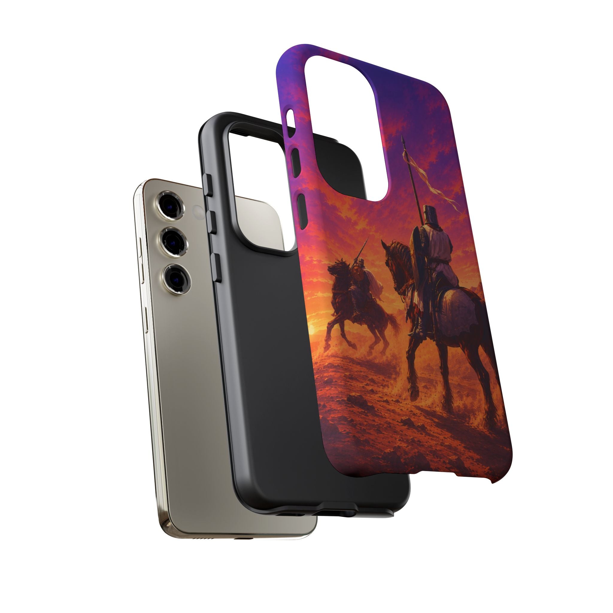 Medieval Knights Sunset Phone Case | Armor Cavalry Phone Case