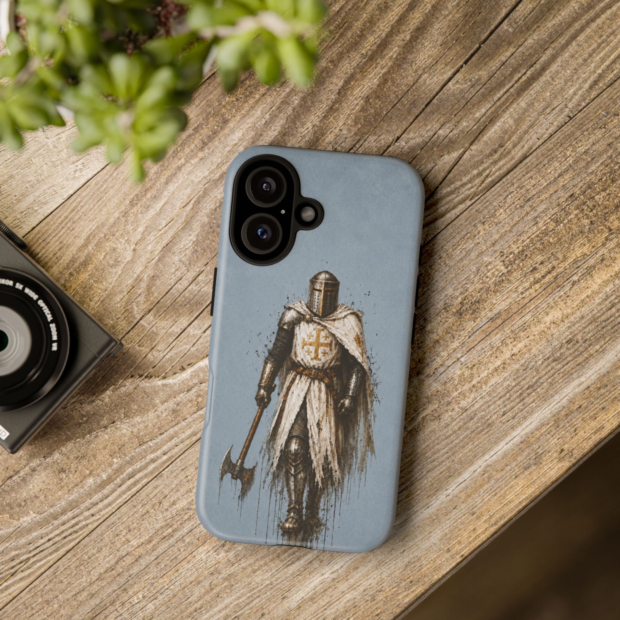 Knight Of The Kingdom Of Jerusalem Phone Case | Faded Steel Blue