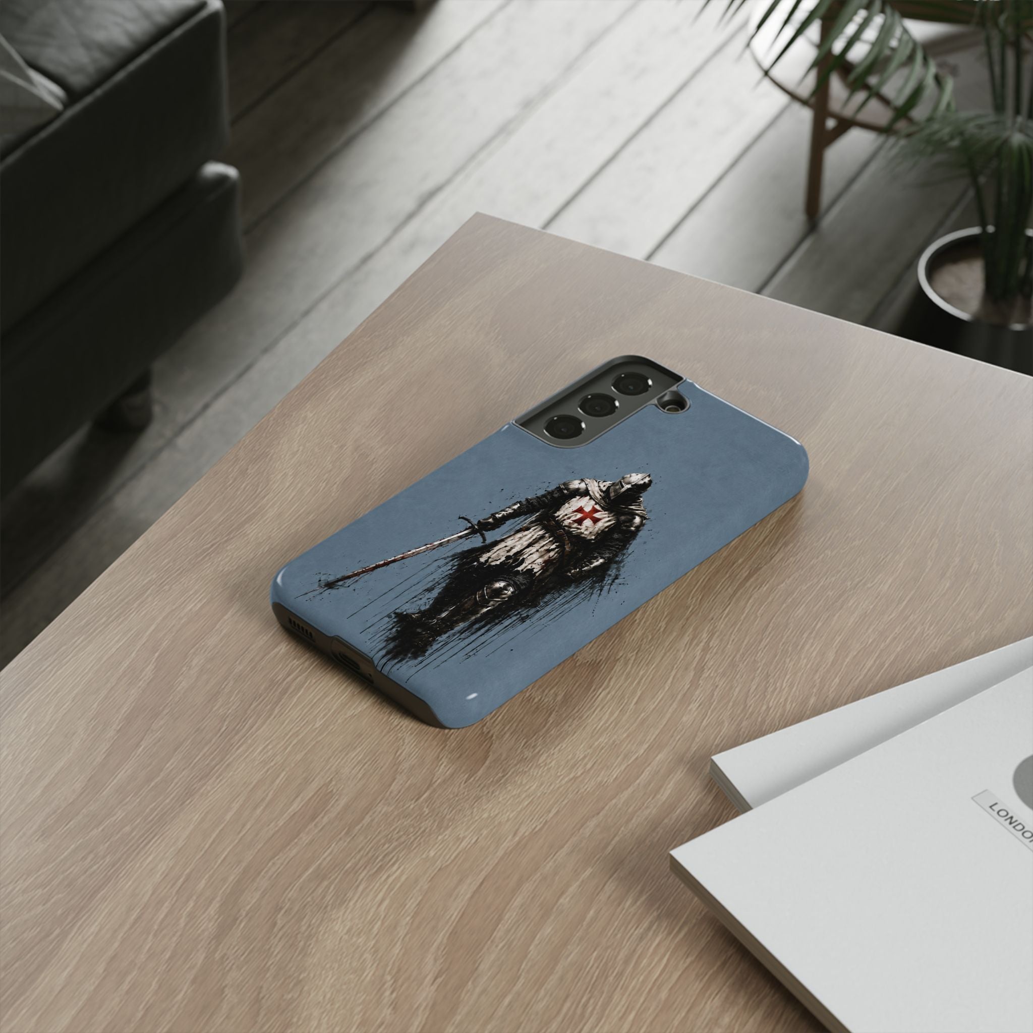 Knight Of The Templar Order Phone Case | Faded Steel Blue
