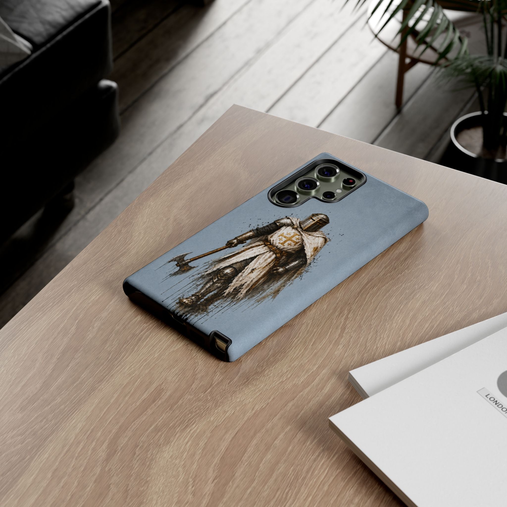 Knight Of The Kingdom Of Jerusalem Phone Case | Faded Steel Blue
