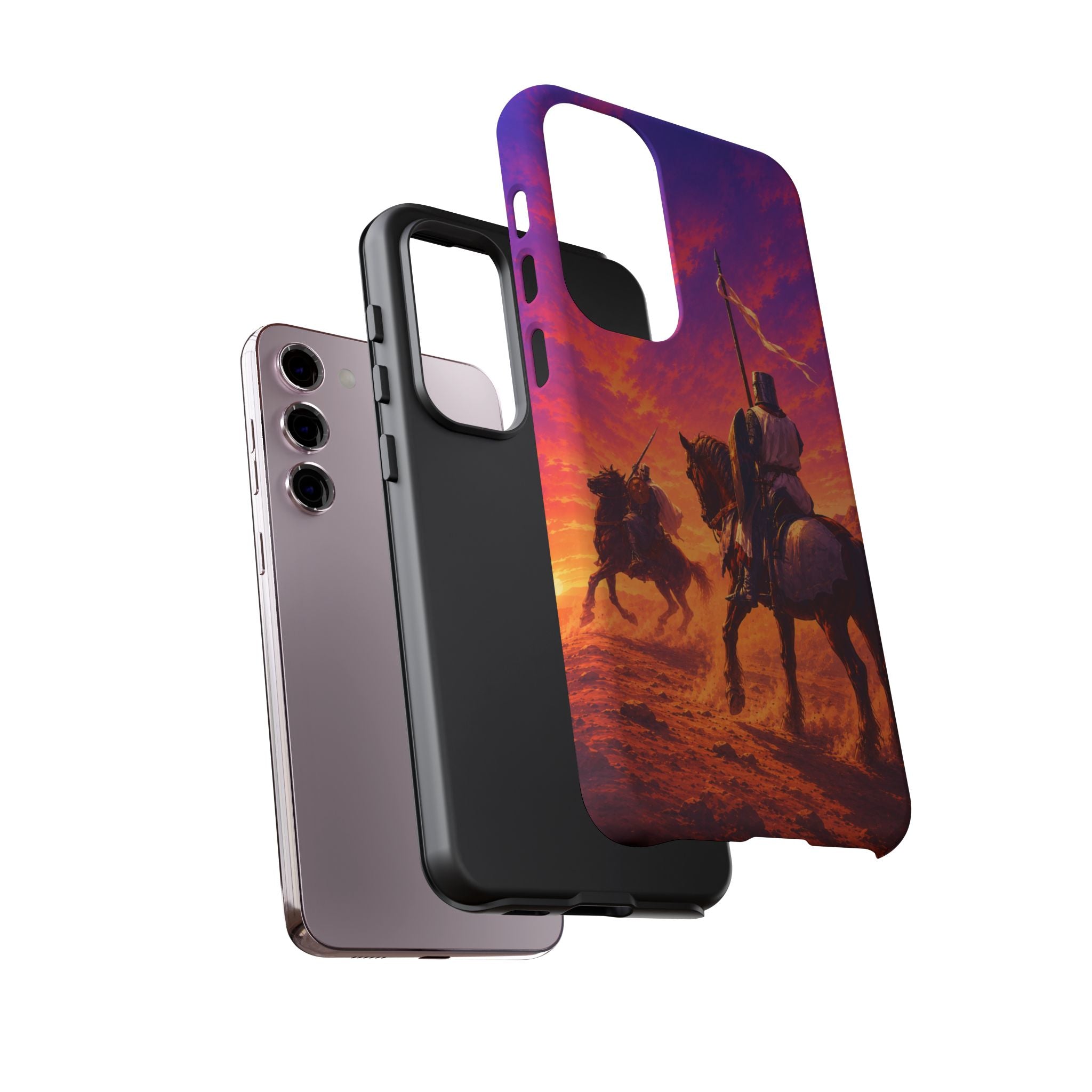 Medieval Knights Sunset Phone Case | Armor Cavalry Phone Case