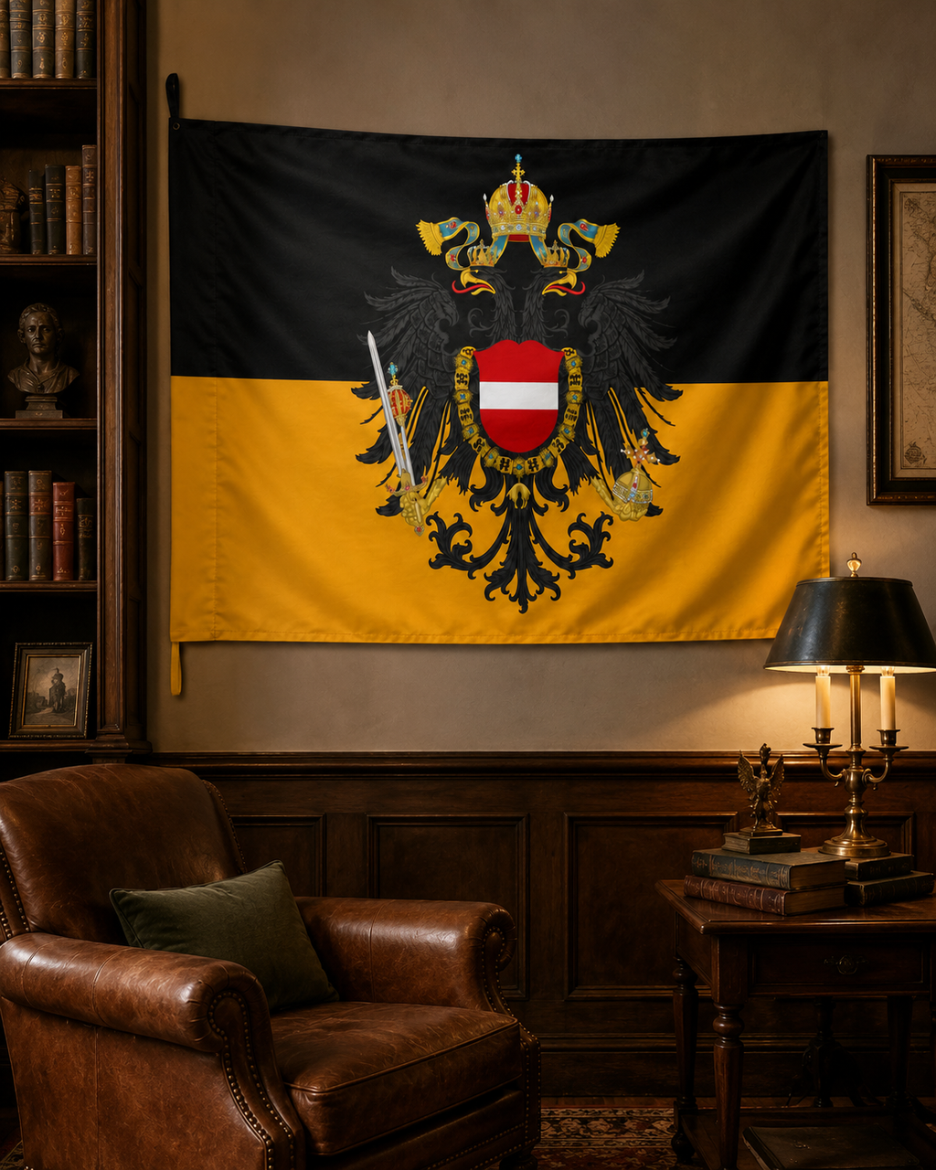 Austrian Imperial Flag – Double-Sided Habsburg Black-and-Gold Historical Flag
