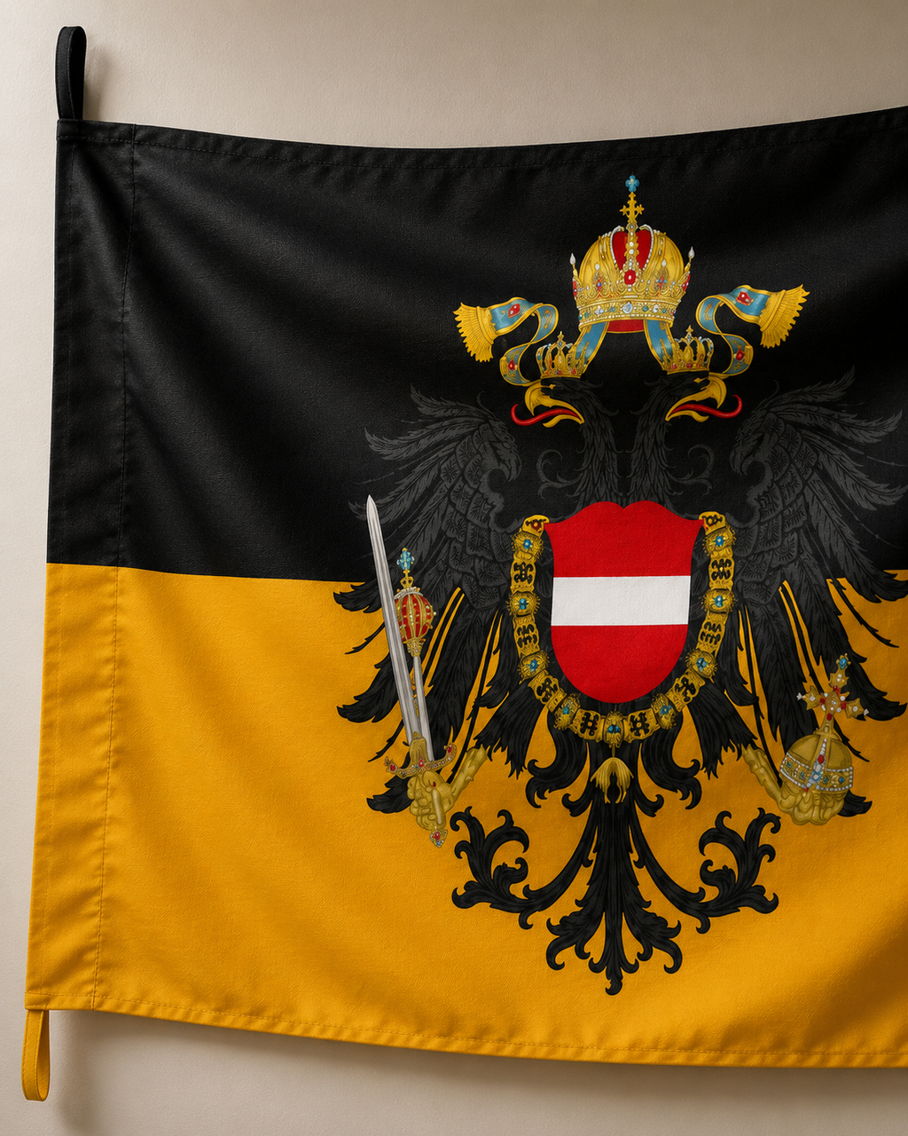 Austrian Imperial Flag – Double-Sided Habsburg Black-and-Gold Historical Flag