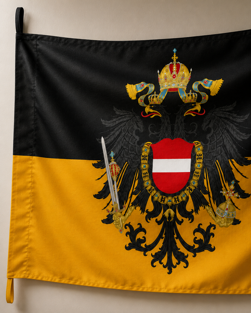 Austrian Imperial Flag – Double-Sided Habsburg Black-and-Gold Historical Flag