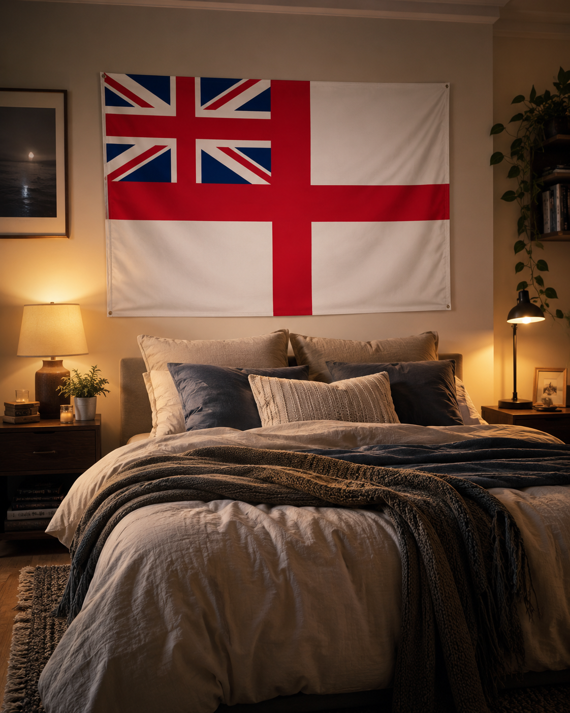 British Naval Ensign Flag – Double-Sided Royal Navy White Ensign Maritime Flag