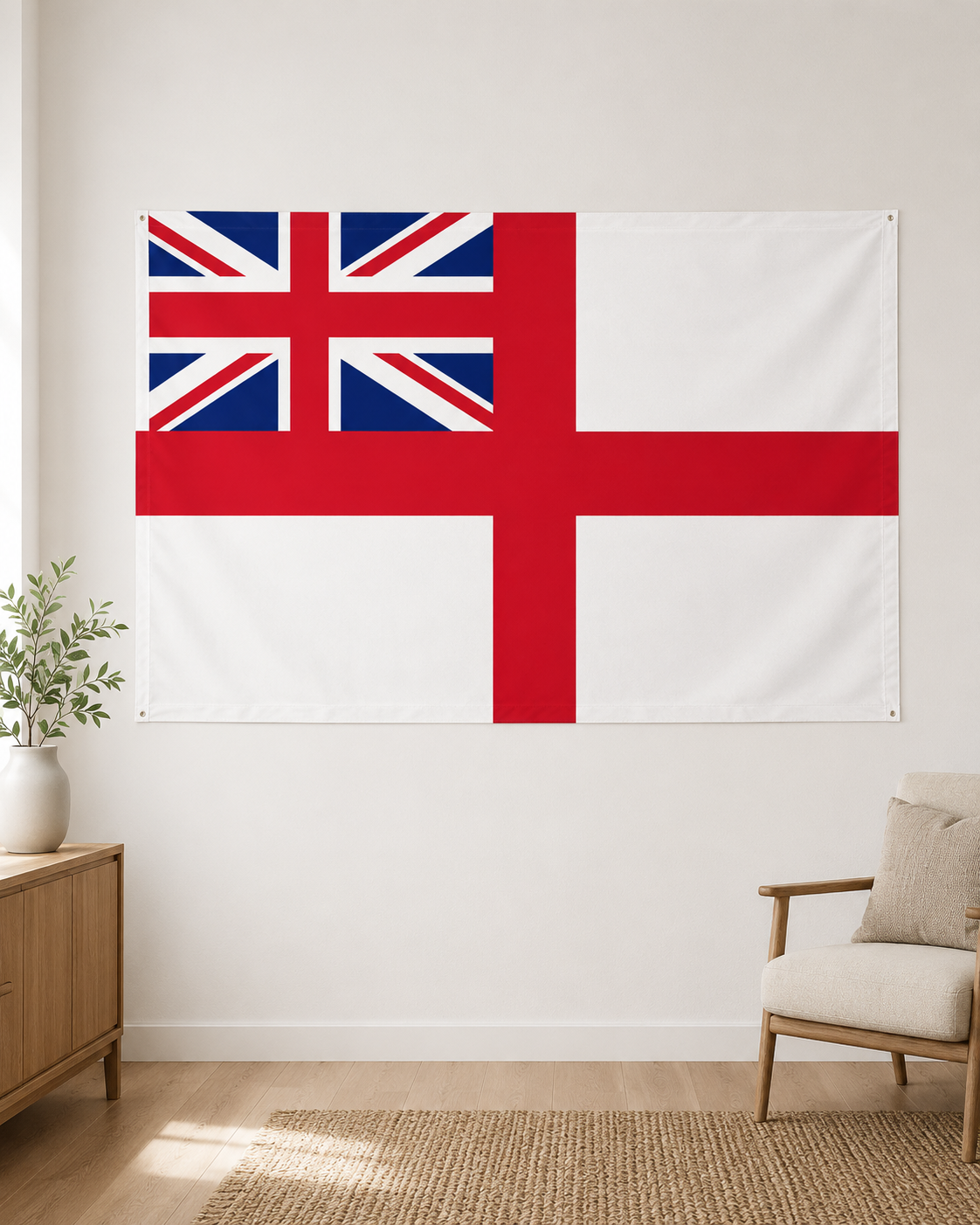 British Naval Ensign Flag – Double-Sided Royal Navy White Ensign Maritime Flag