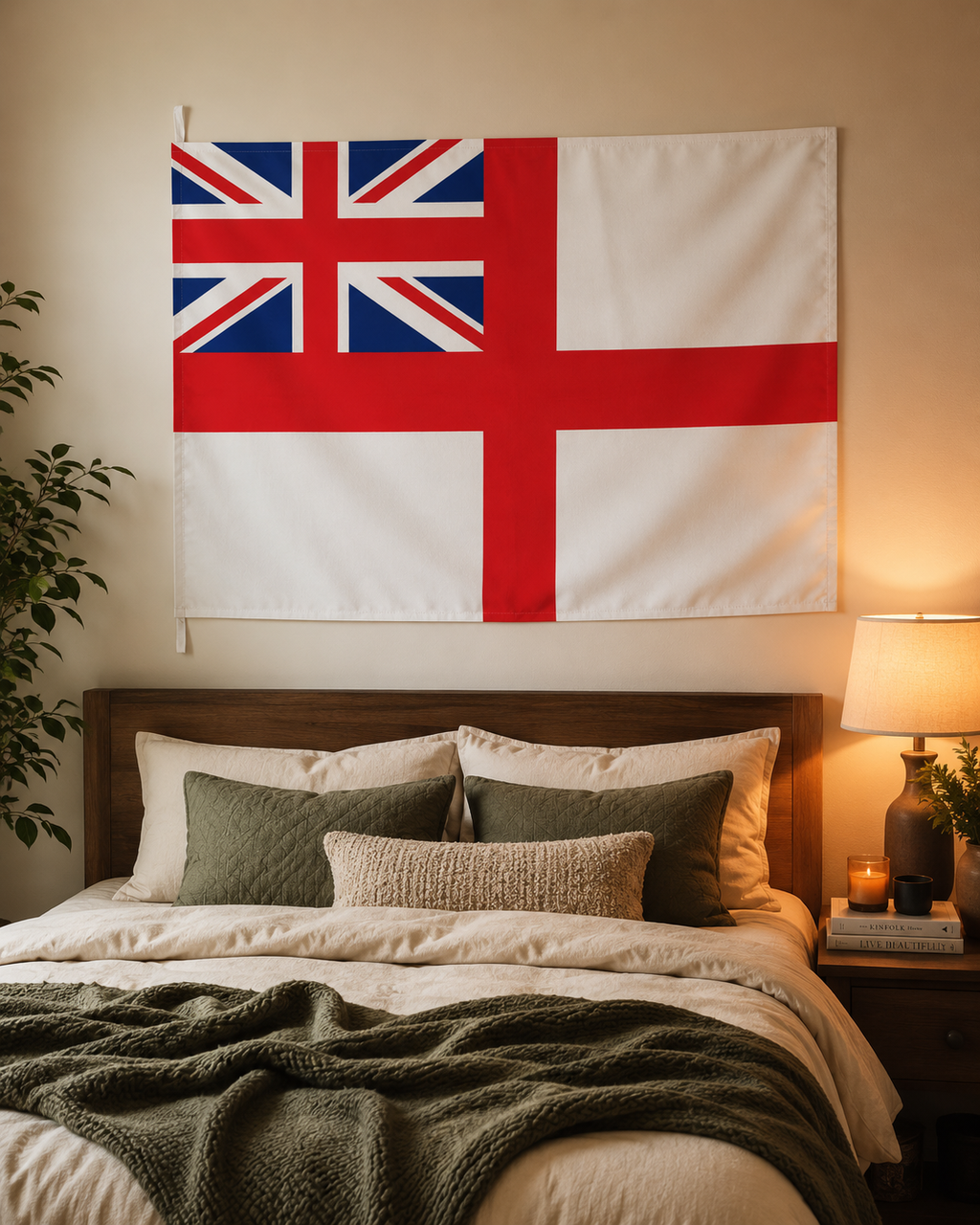 British Naval Ensign Flag – Double-Sided Royal Navy White Ensign Maritime Flag