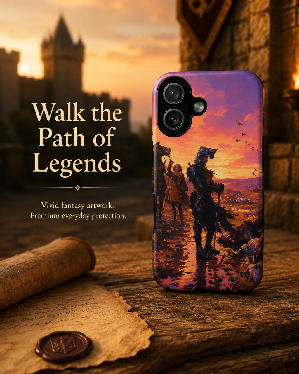 Black Prince at Crécy Phone Case – Medieval GTA VI Art Style
