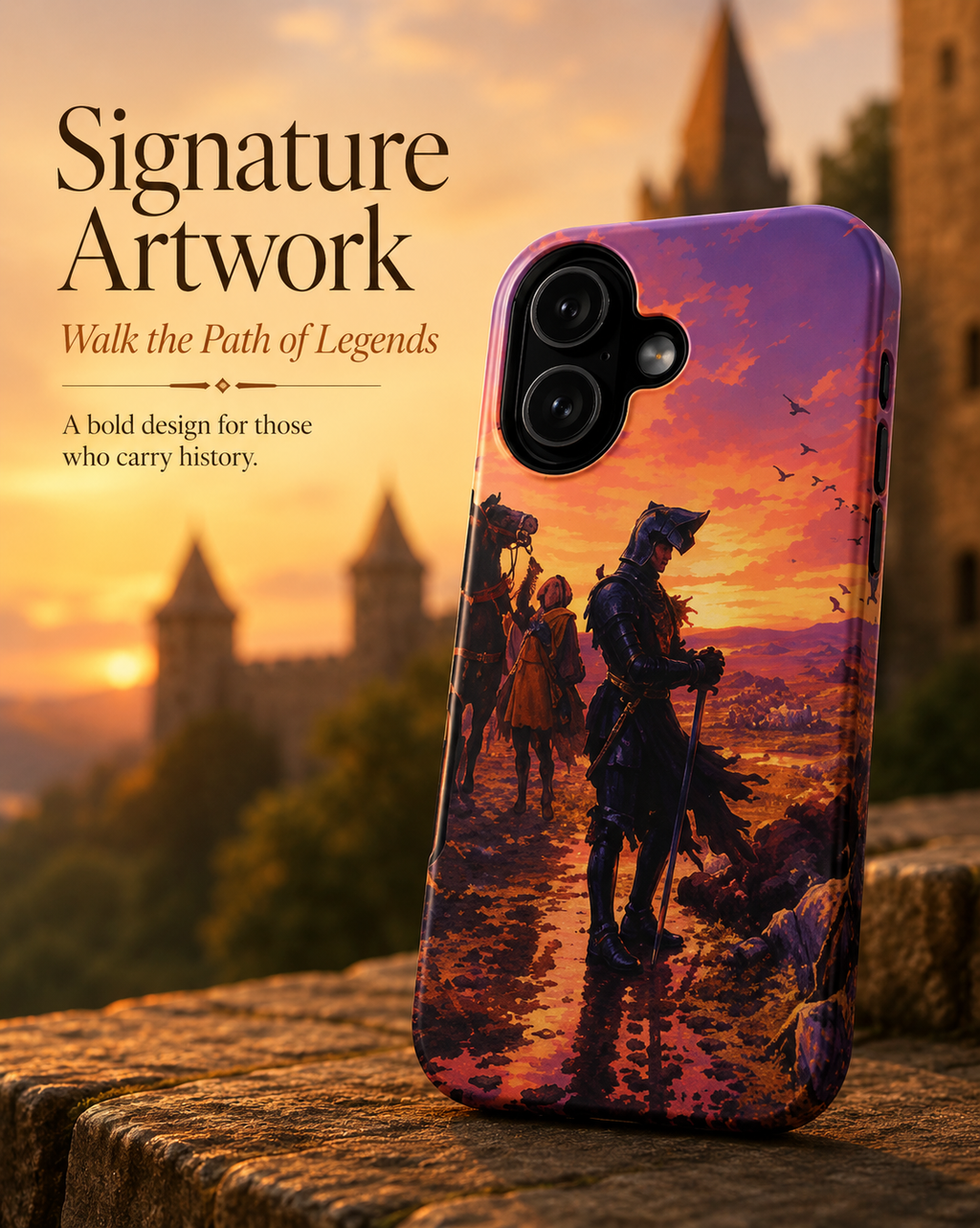 Black Prince at Crécy Phone Case – Medieval GTA VI Art Style