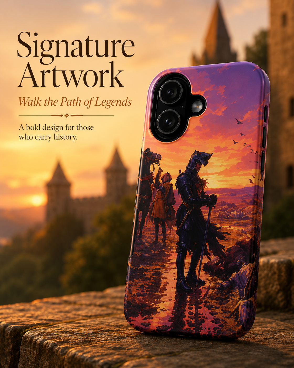 Black Prince at Crécy Phone Case – Medieval GTA VI Art Style