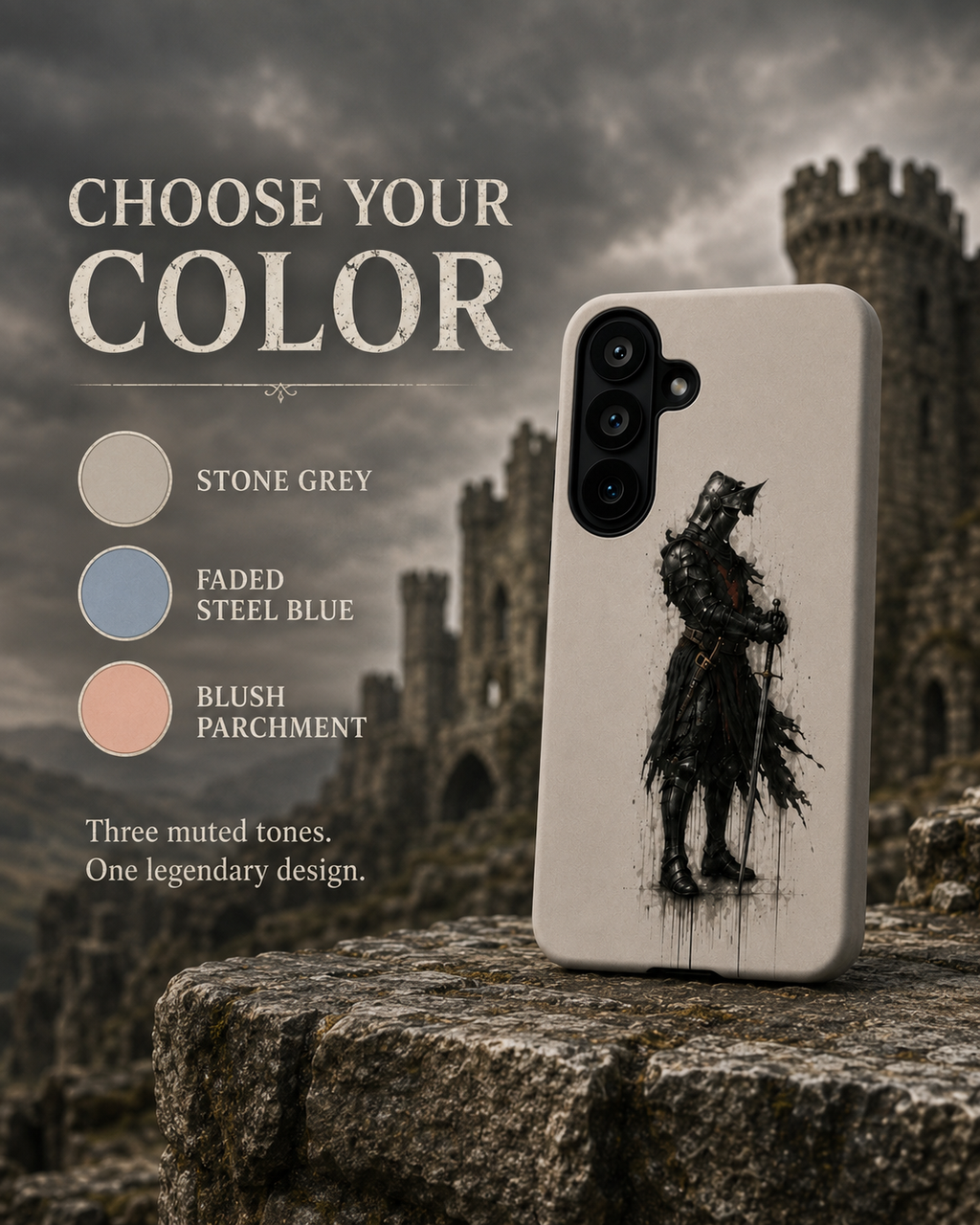 The Black Prince Phone Case – Medieval Warrior Art Silicone Case