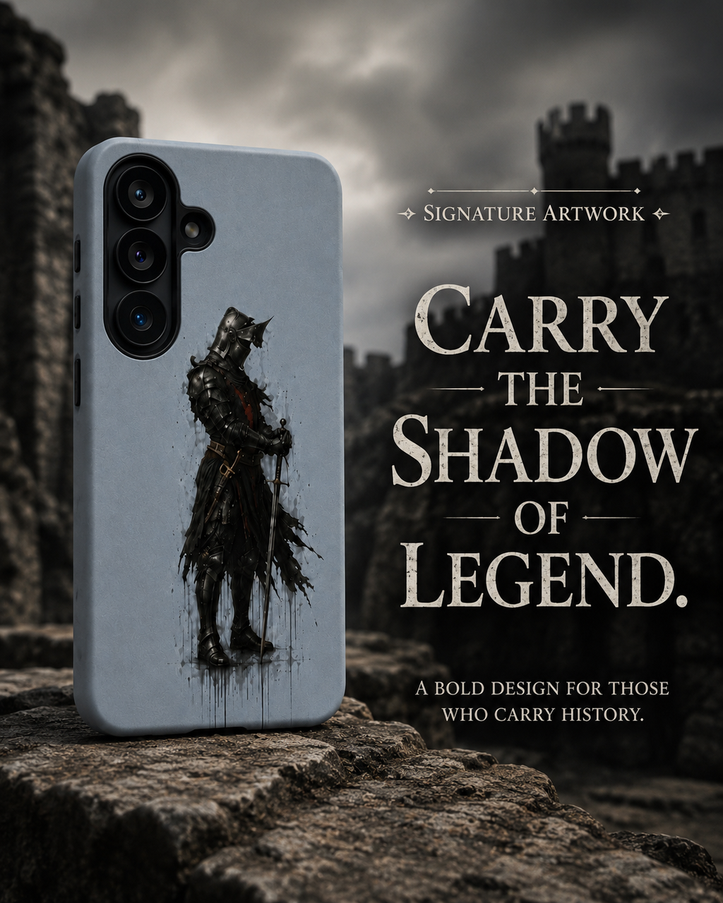 The Black Prince Phone Case – Medieval Warrior Art Silicone Case