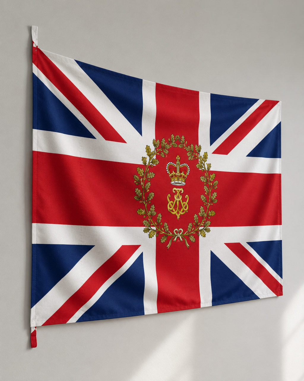 Union Jack Royal Crest Flag – Double-Sided British Heraldic Union Jack Decorative Flag