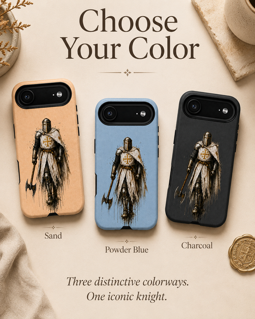 Knight of Jerusalem Phone Case – Crusader Warrior Art Silicone Case